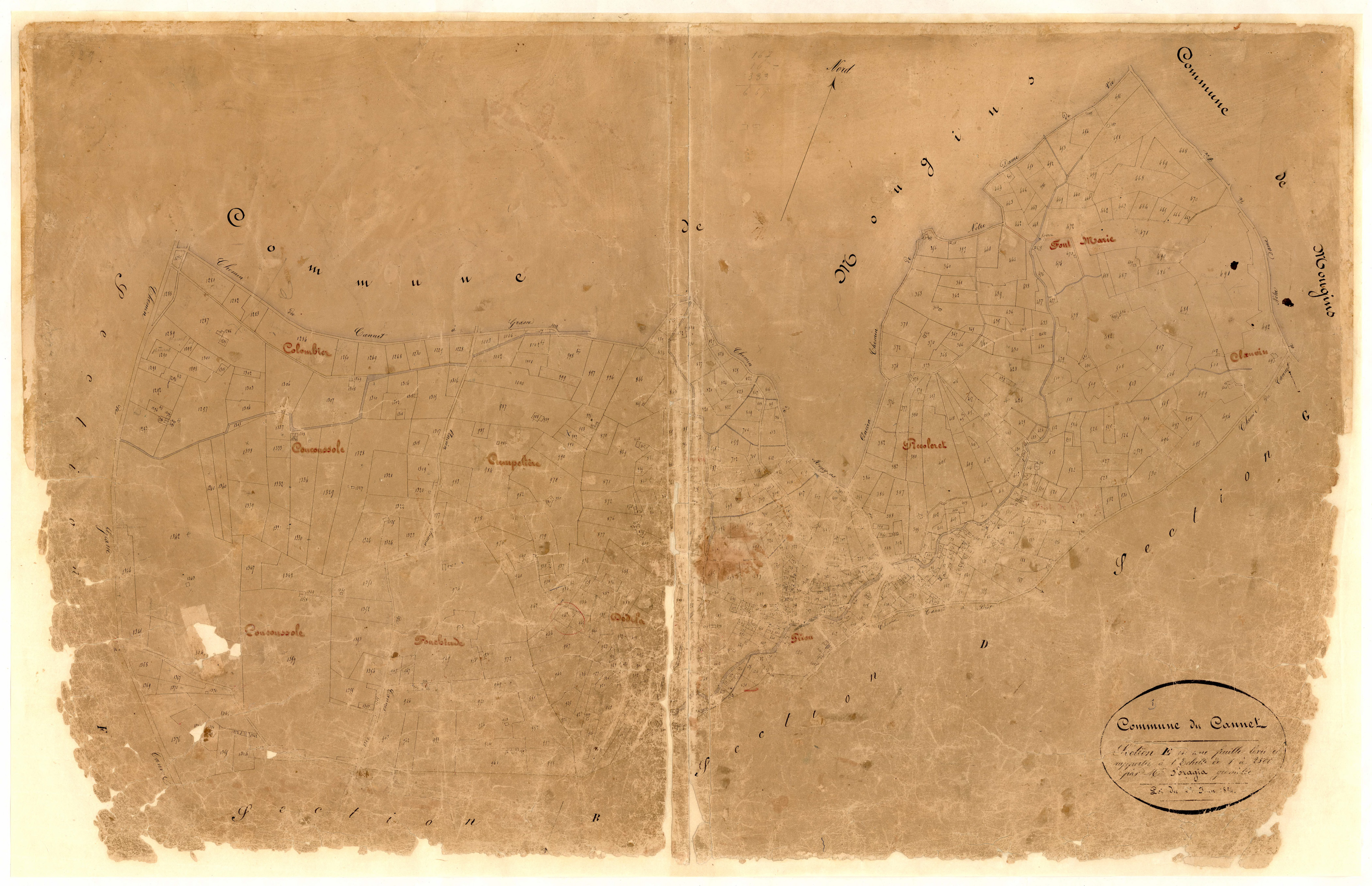 Plan de section, E