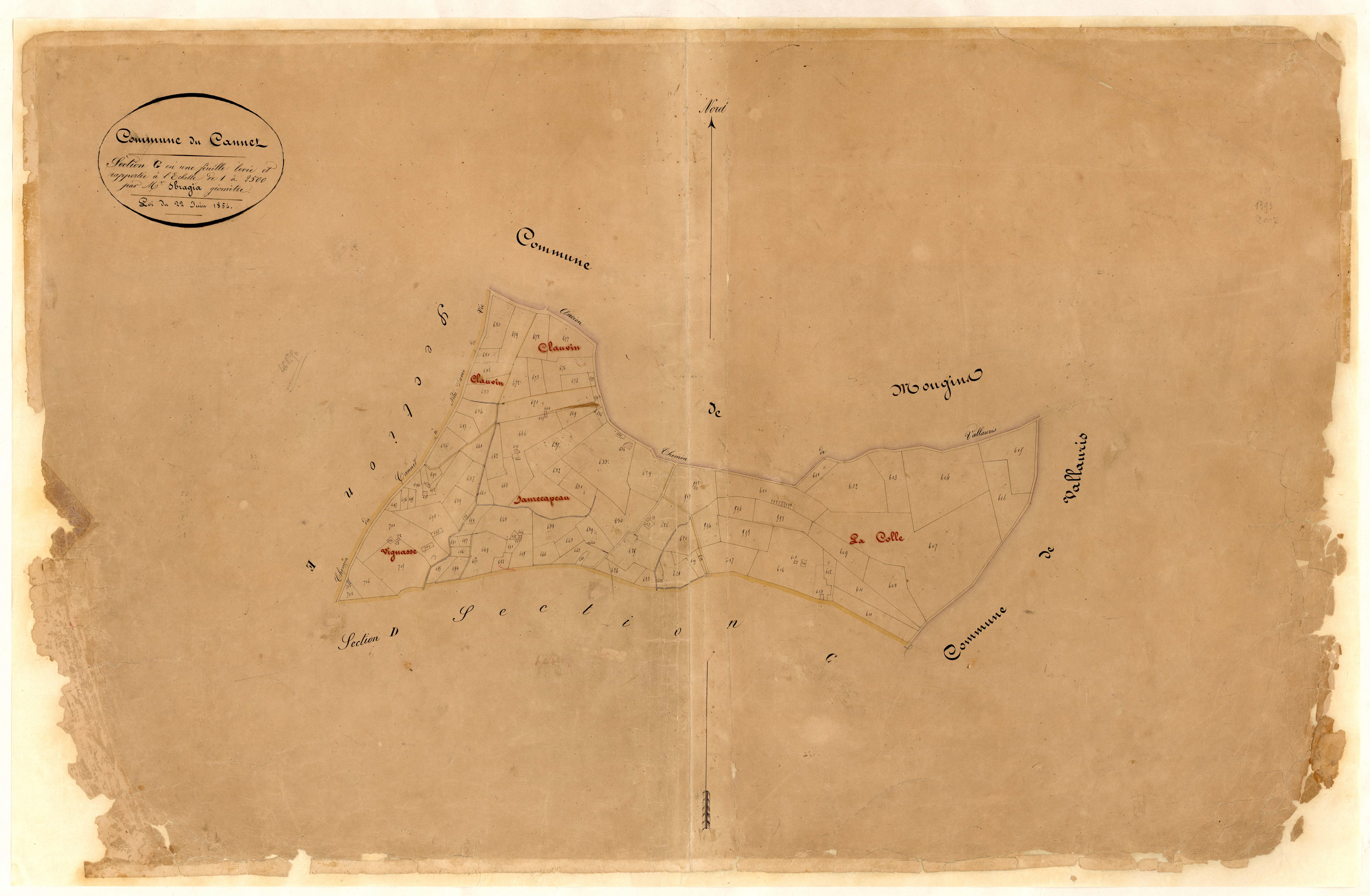Plan de section, G
