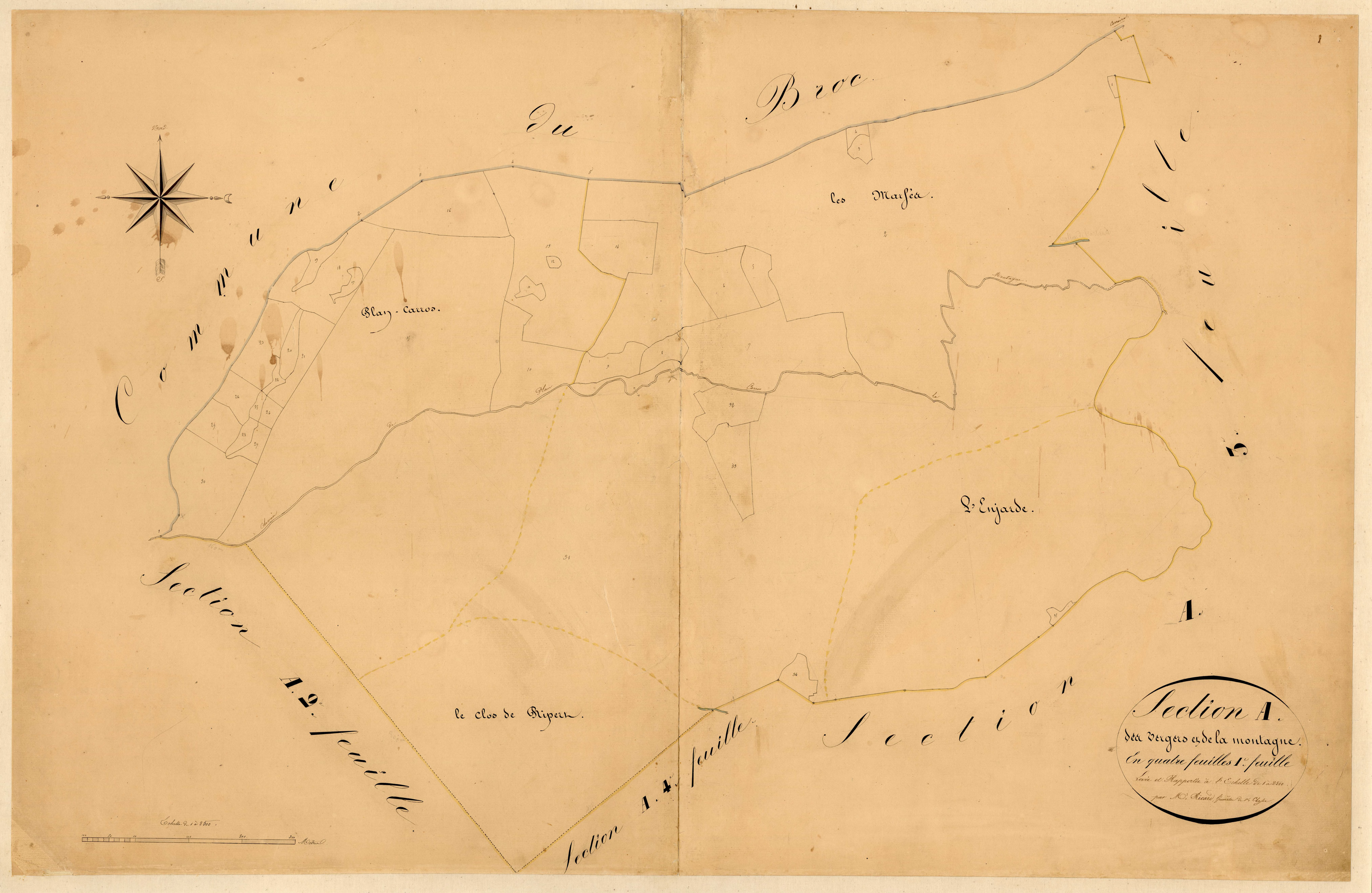 Les Vergers et la Montagne, les Marsés. - Plan de section, A1