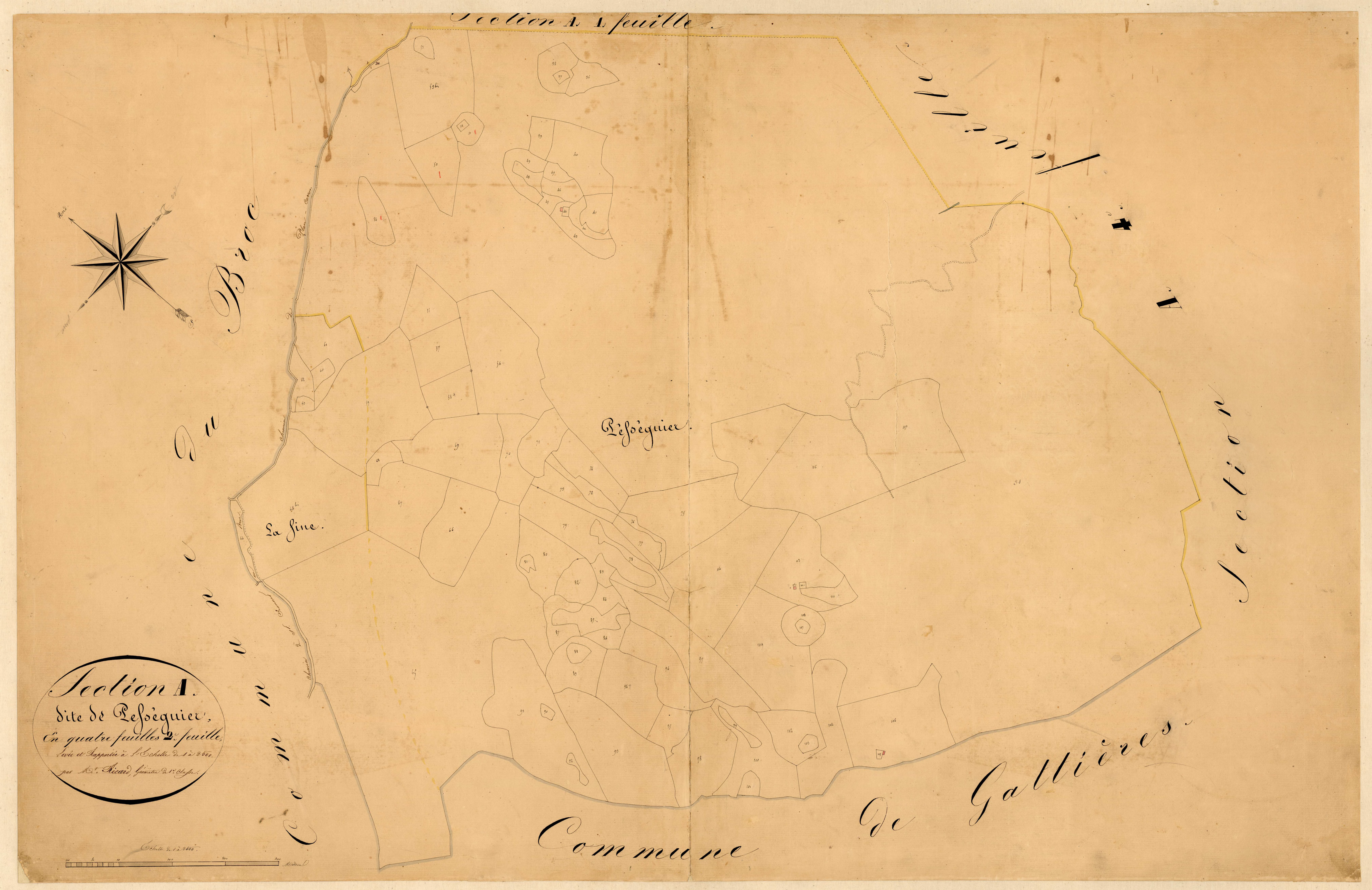 Les Vergers et la Montagne, les Pességuier. - Plan de section, A2