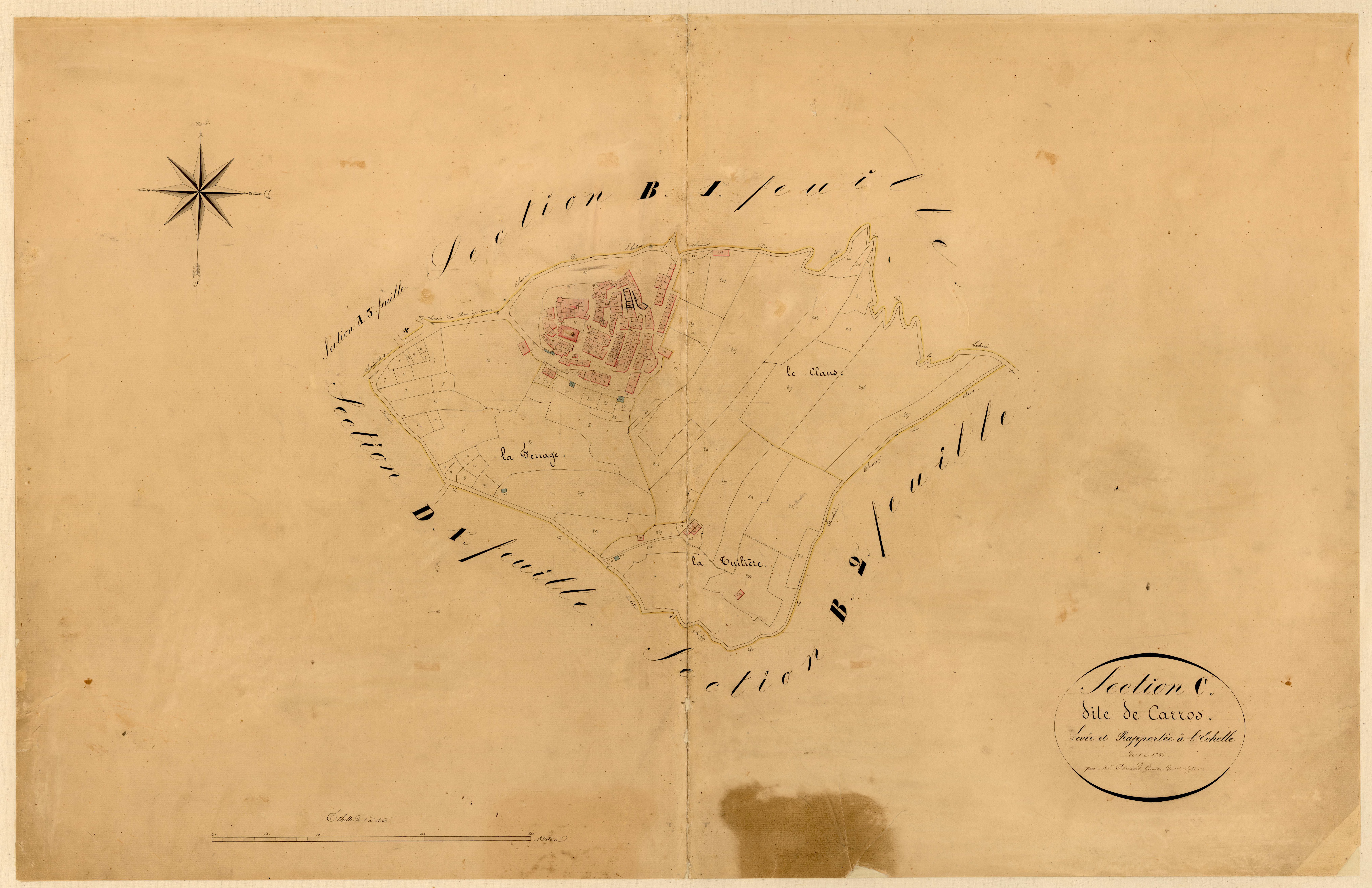 Carros. - Plan de section, C