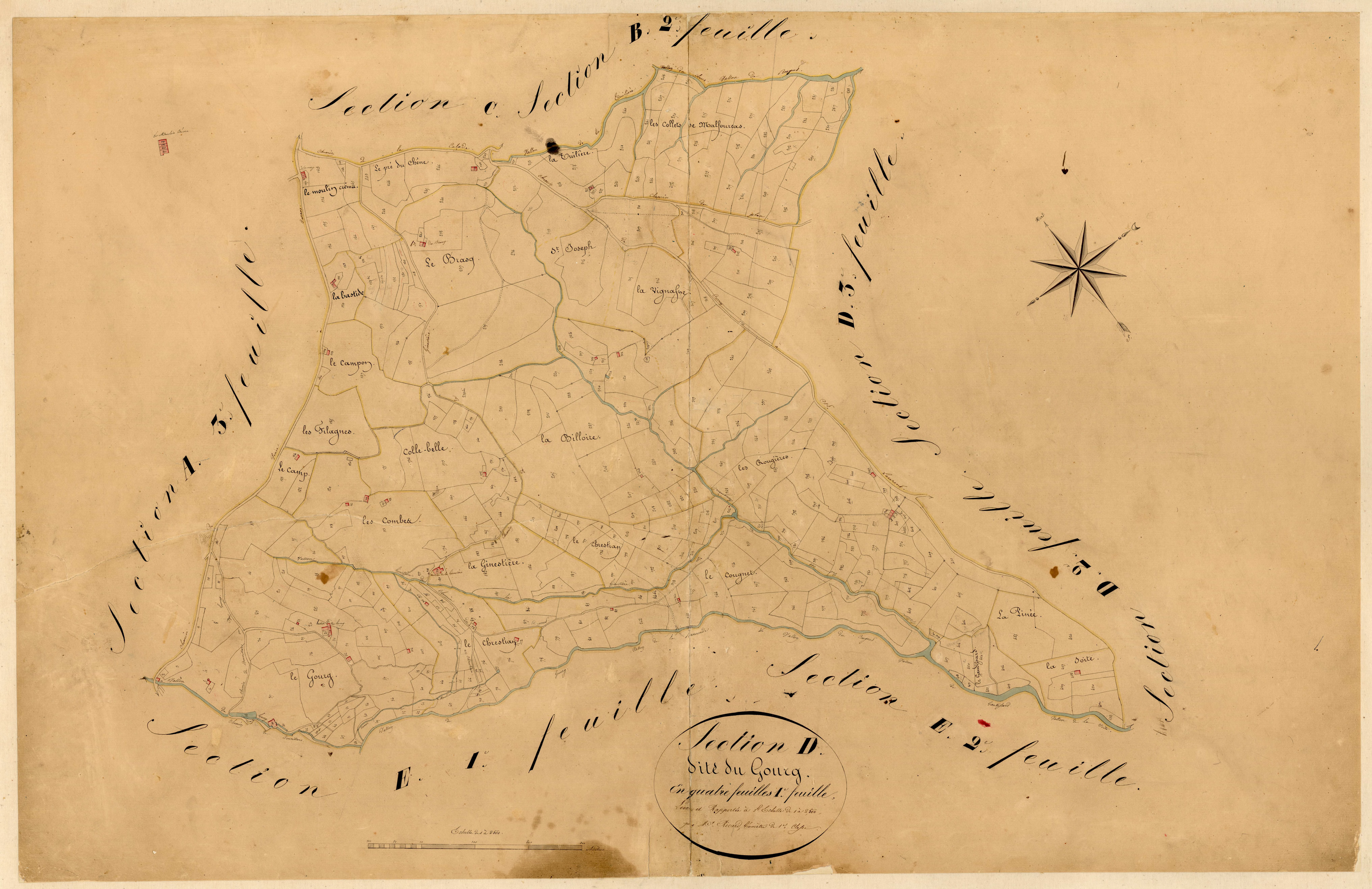 Le Plan, le Bourg. - Plan de section, D1