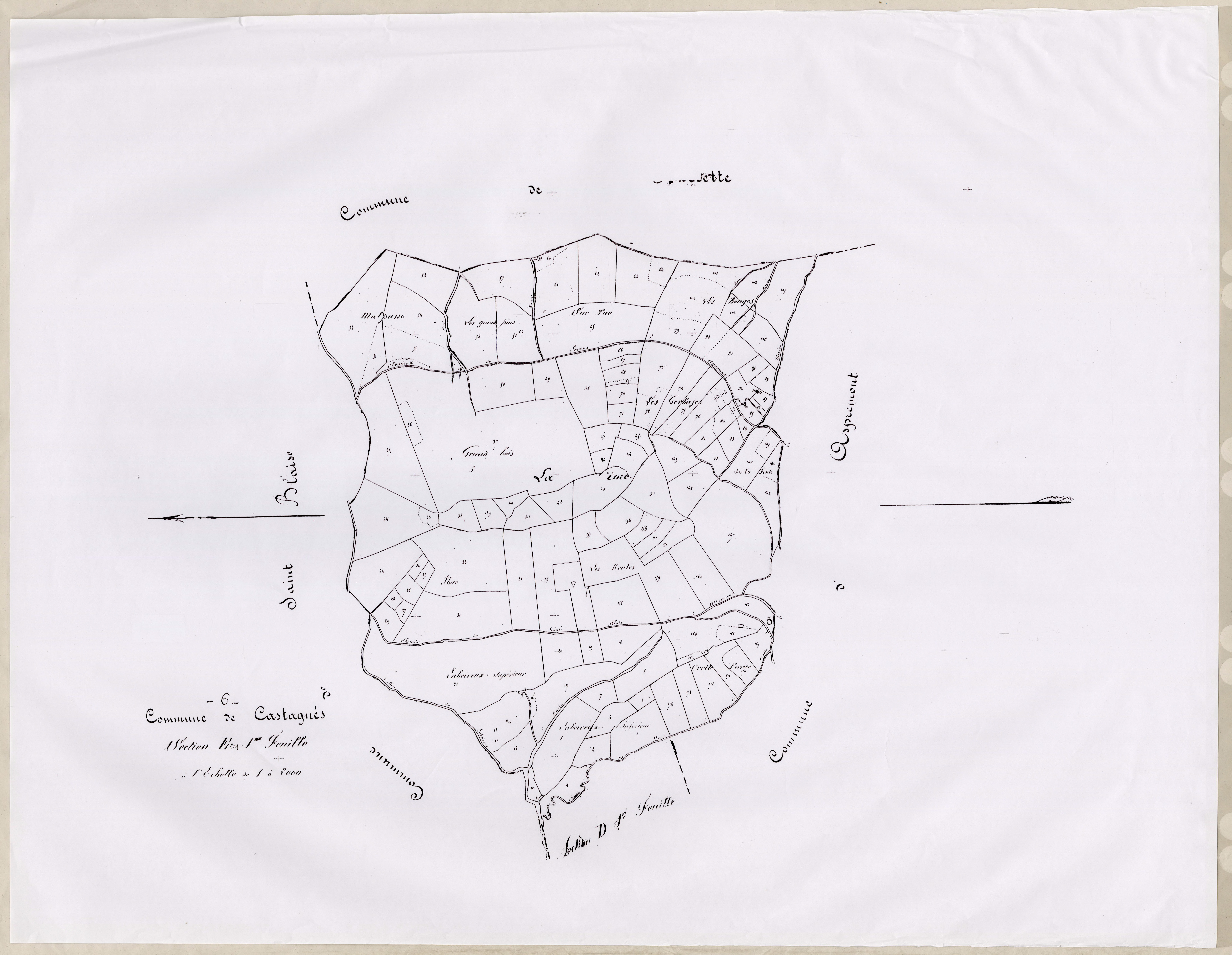 Plan de section, E