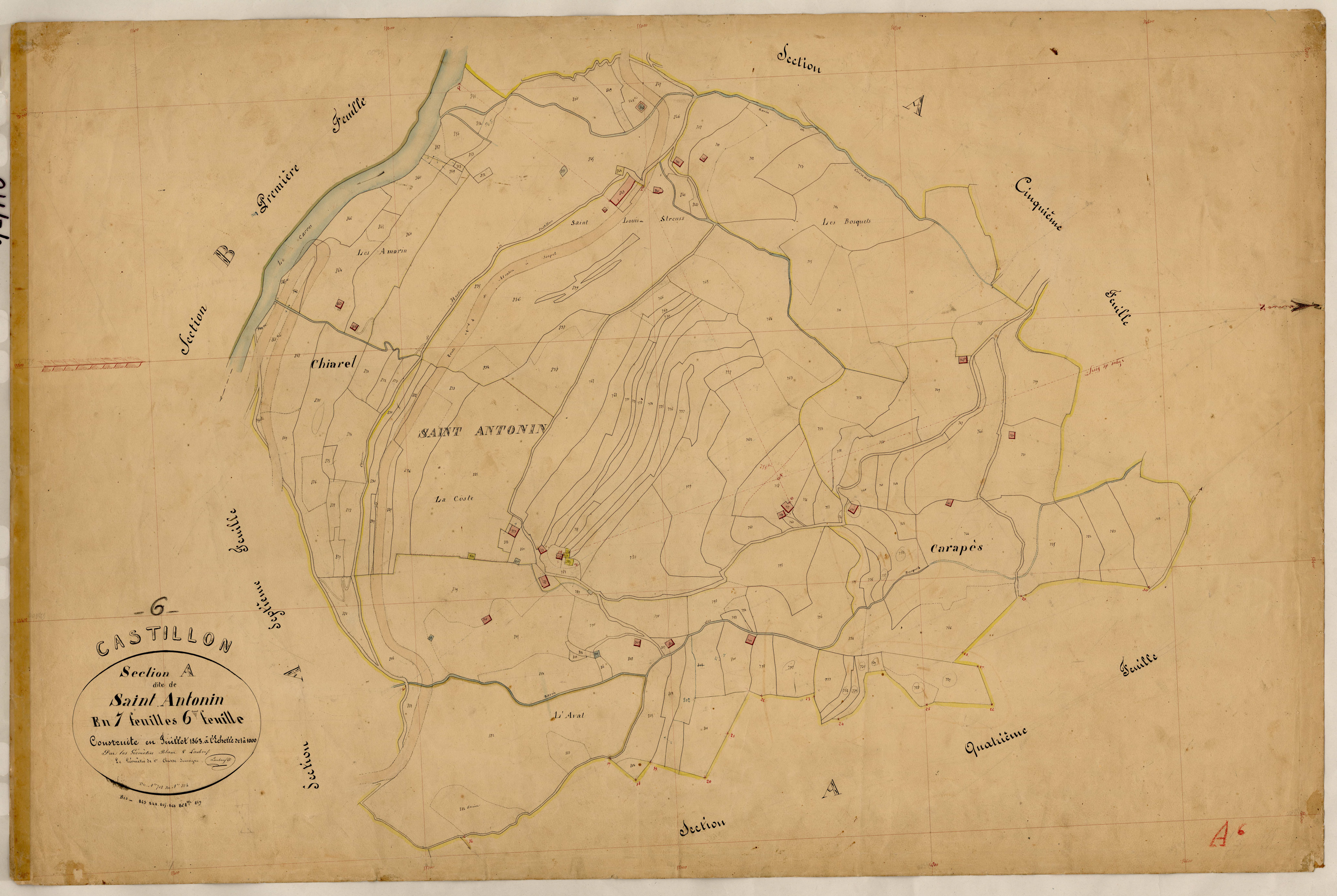 Saint Antonin. - Plan de section, A6