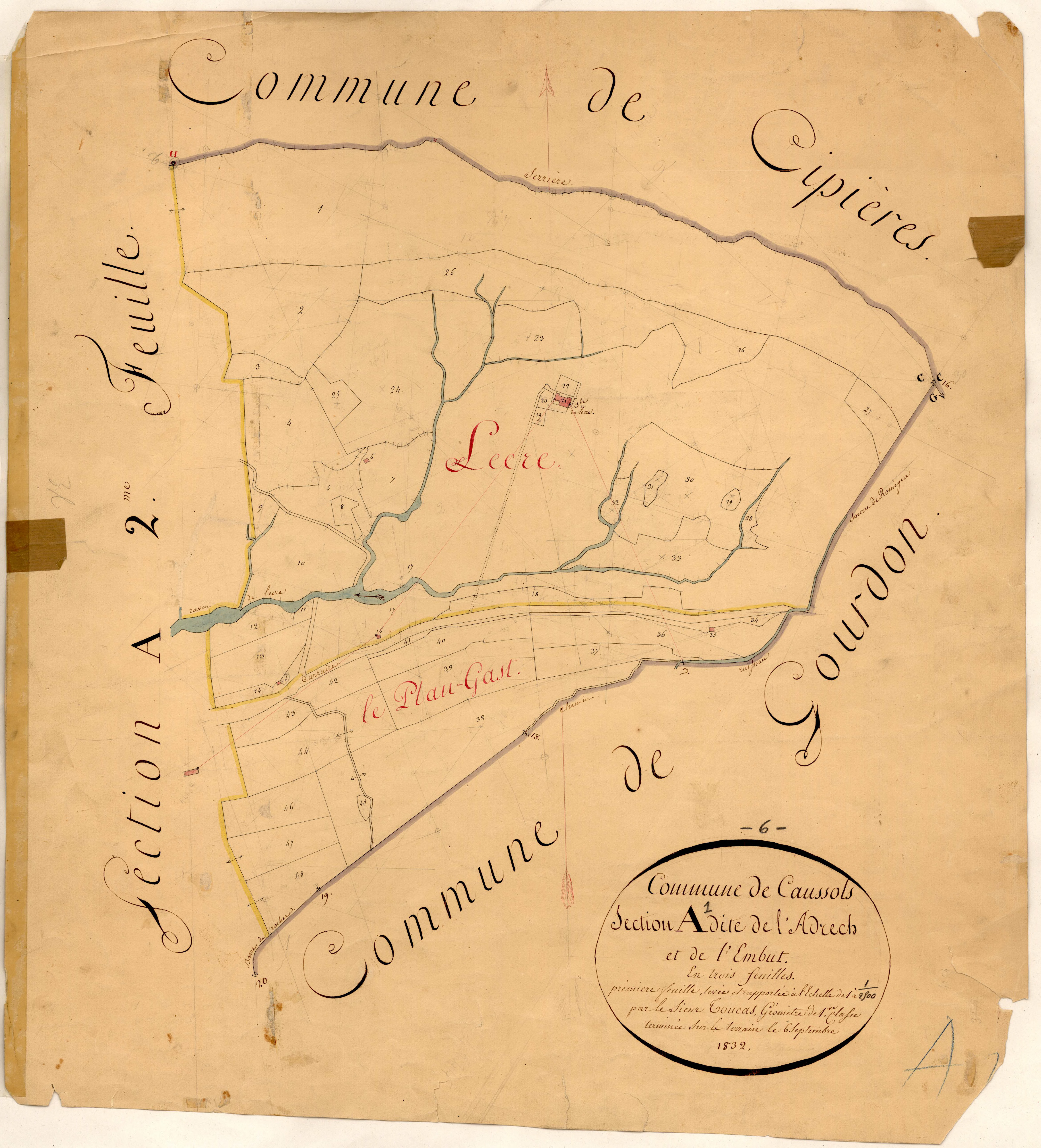 L'Adrech et l'Embut. - Plan de section, A1