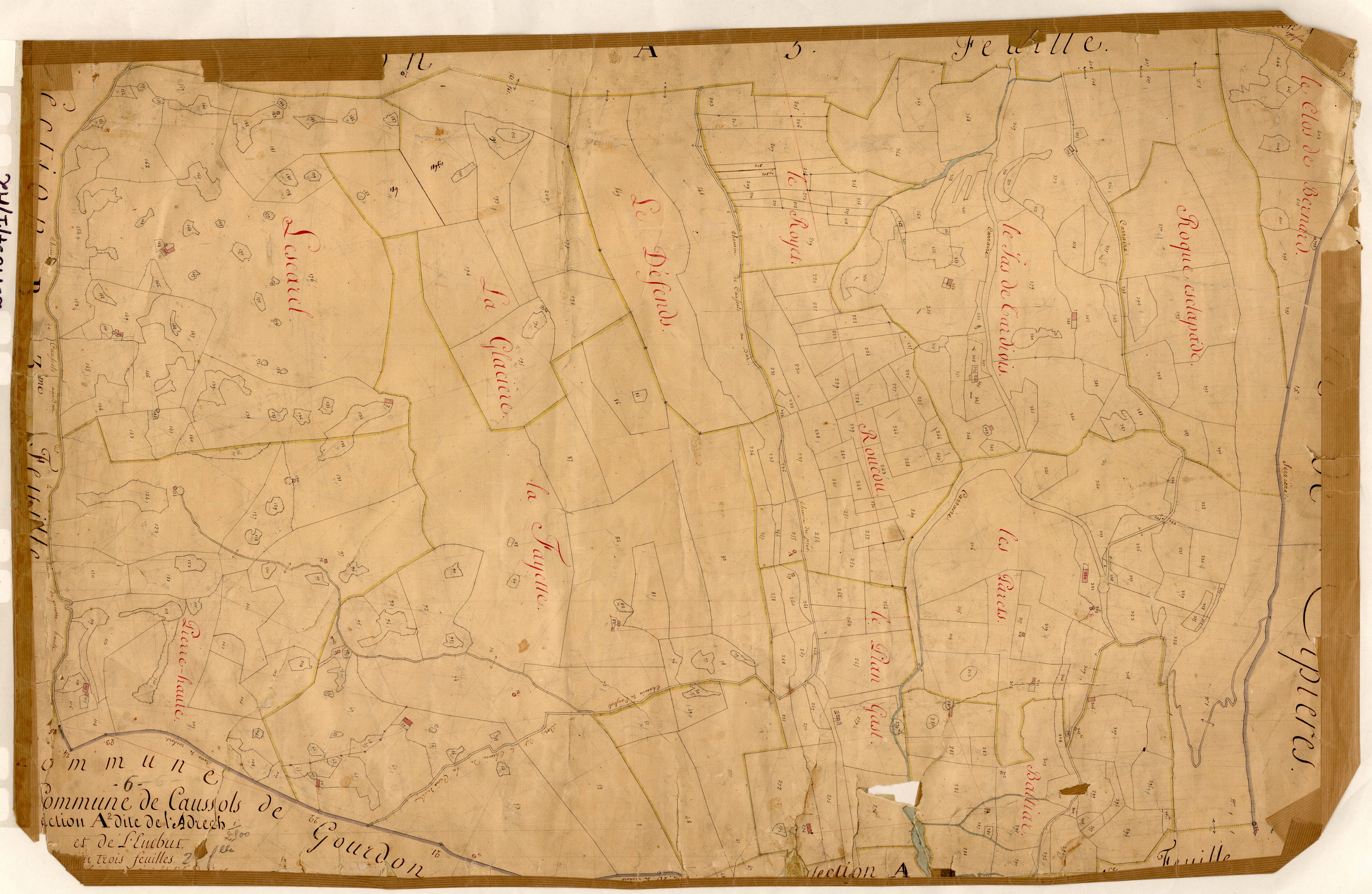 L'Adrech et l'Embut. - Plan de section, A2