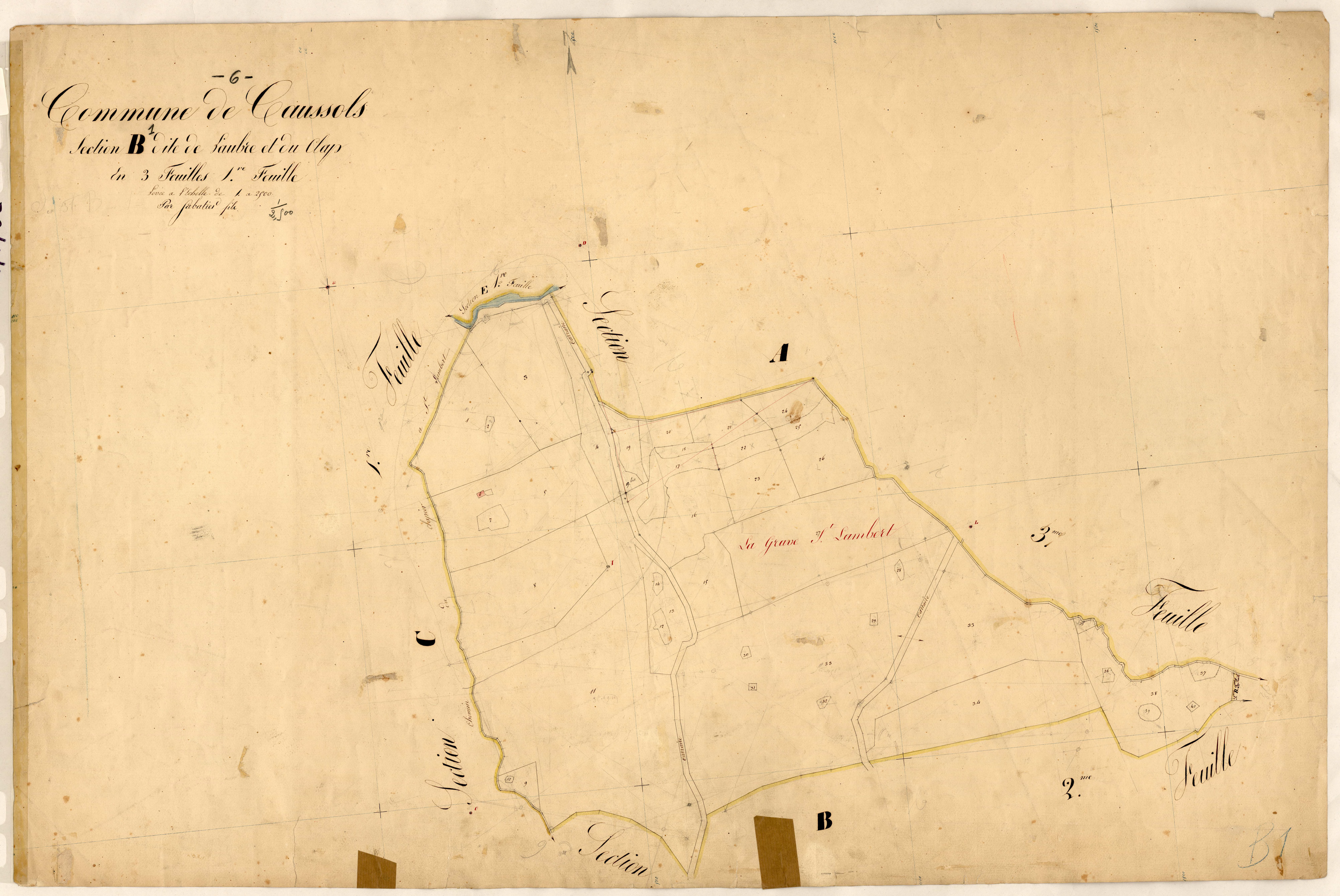 Laubre et le Clap. - Plan de section, B1