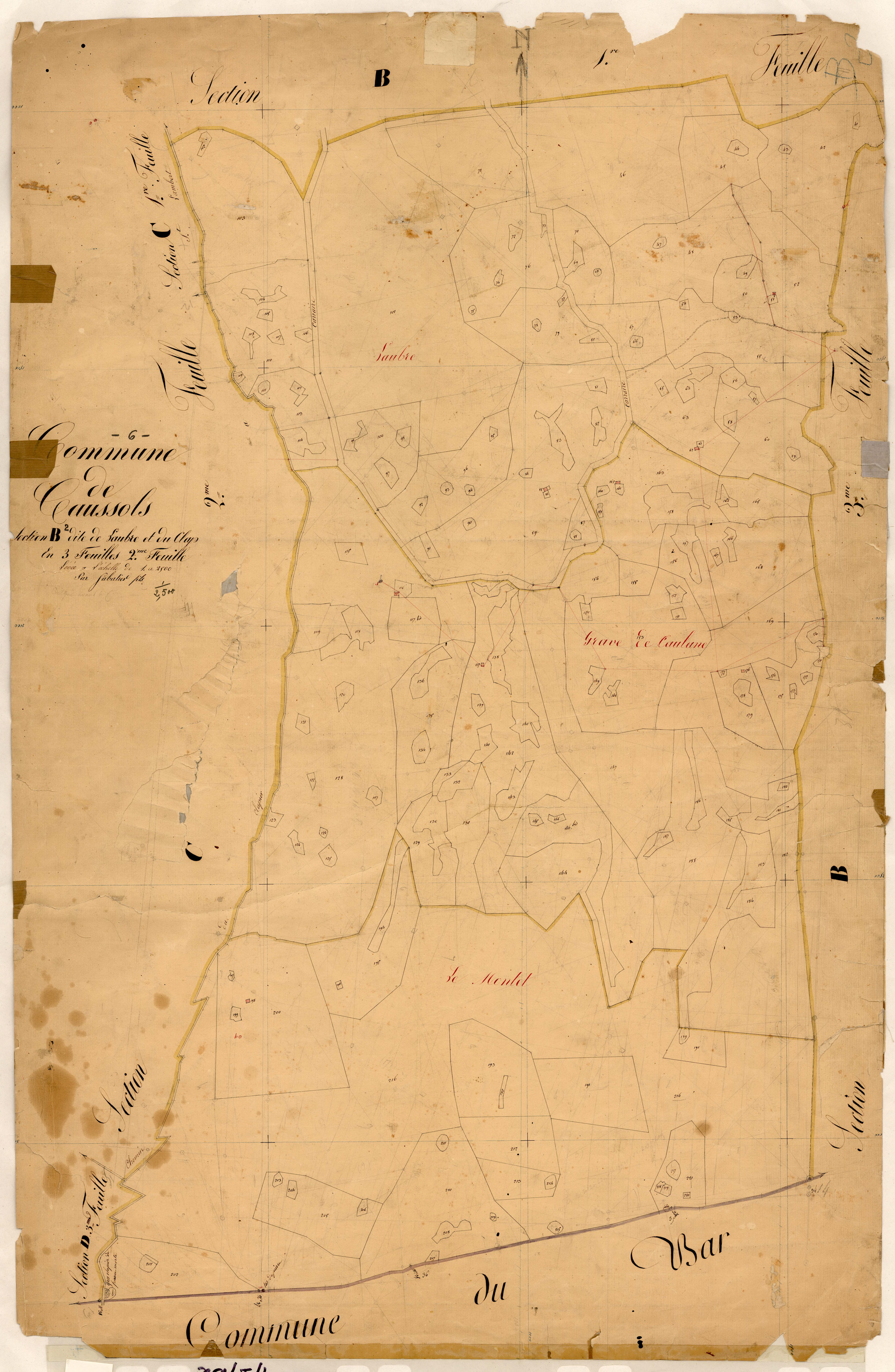 Laubre et le Clap. - Plan de section, B2