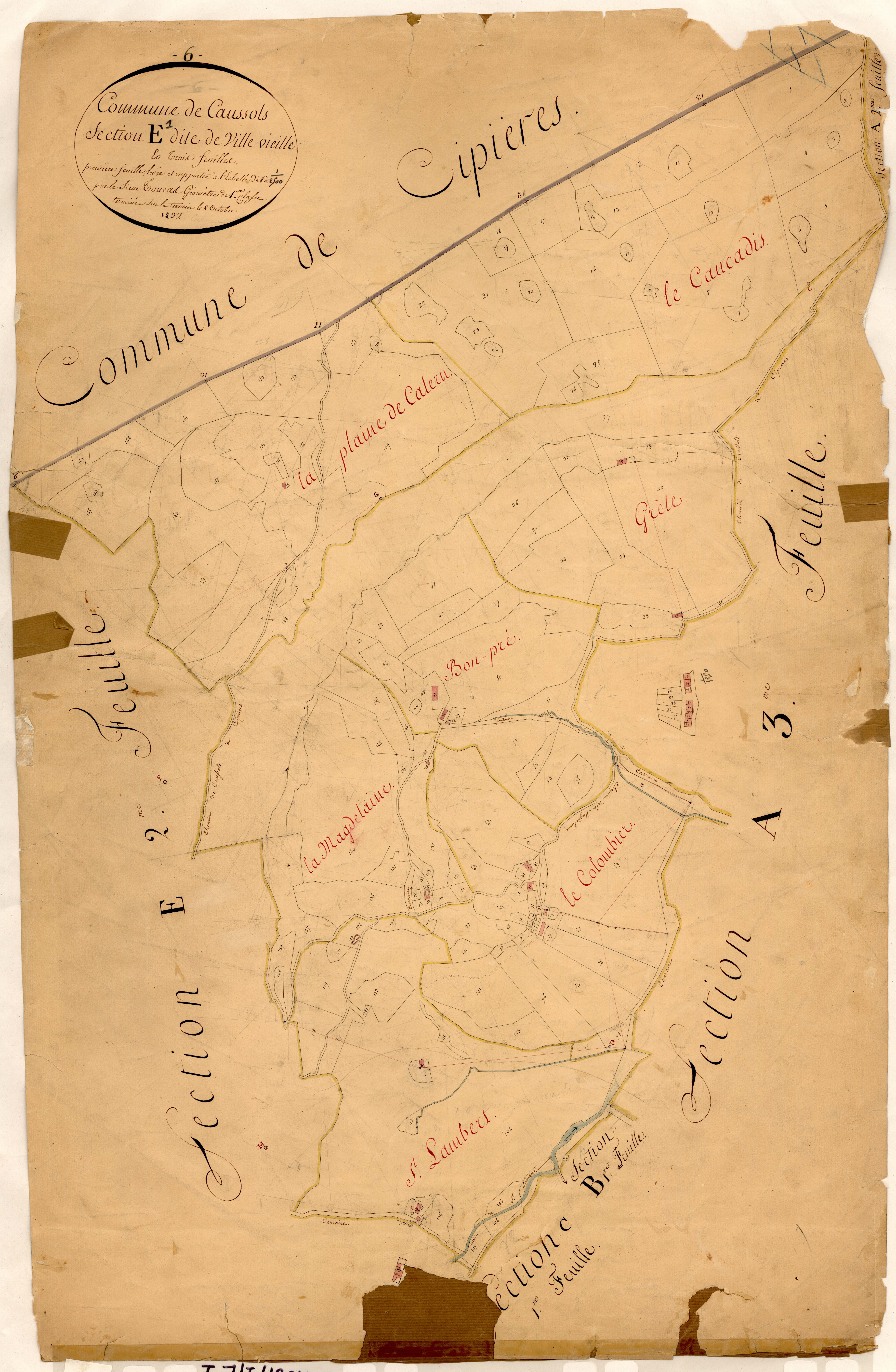 Ville Vieille. - Plan de section, E1