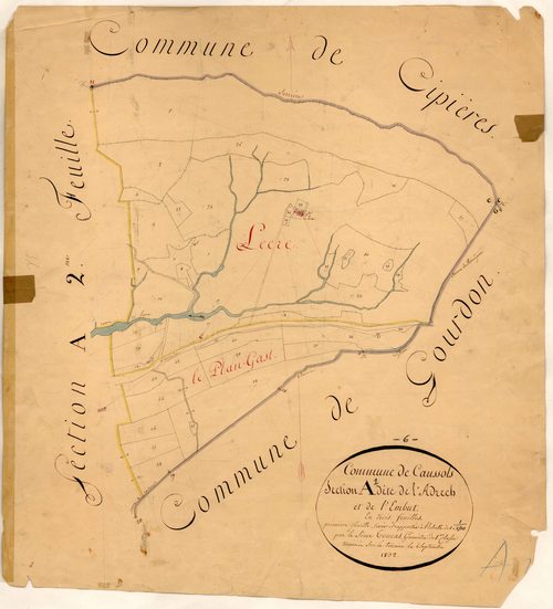 L'Adrech et l'Embut. - Plan de section, A1