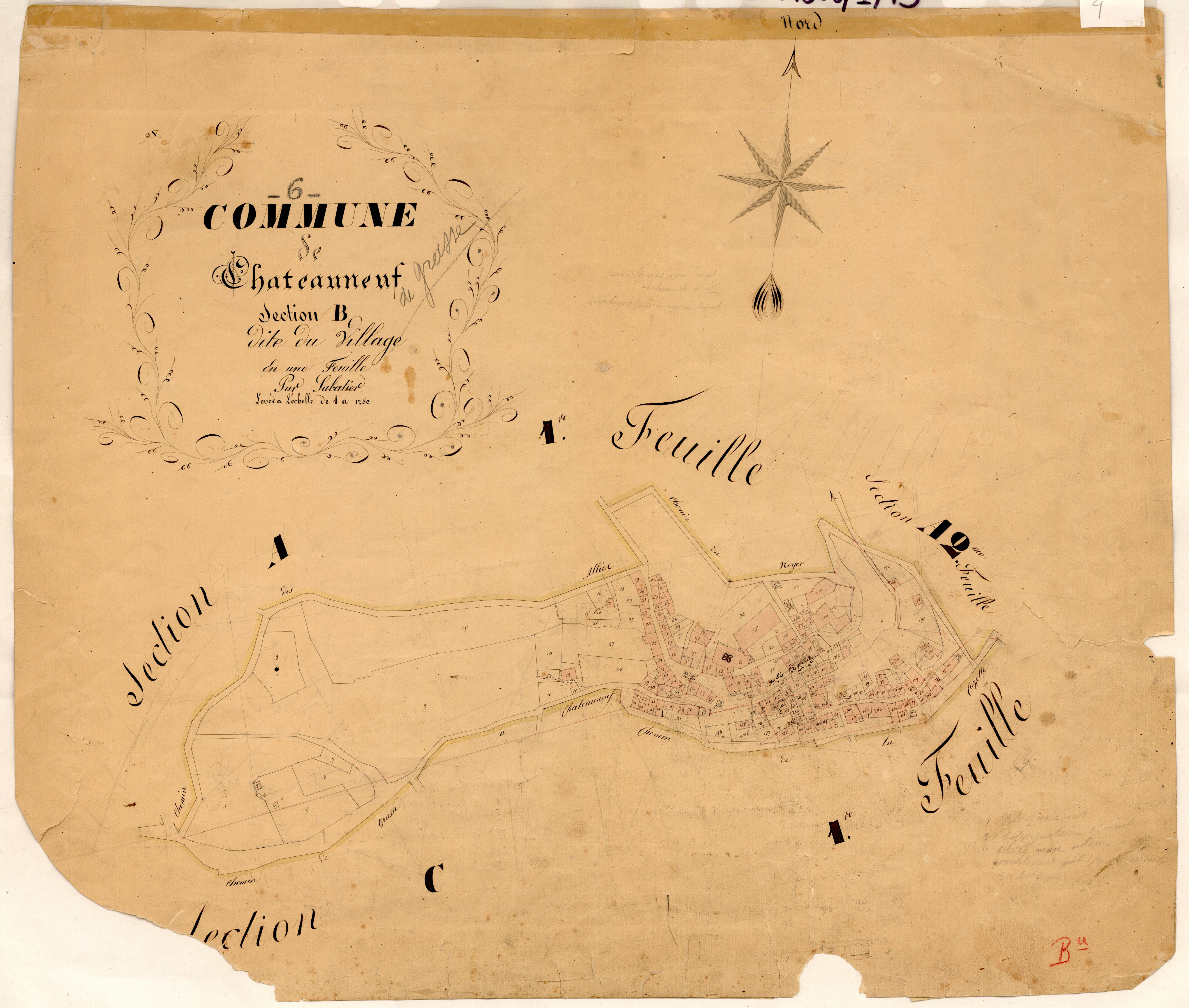 Le Village. - Plan de section, B