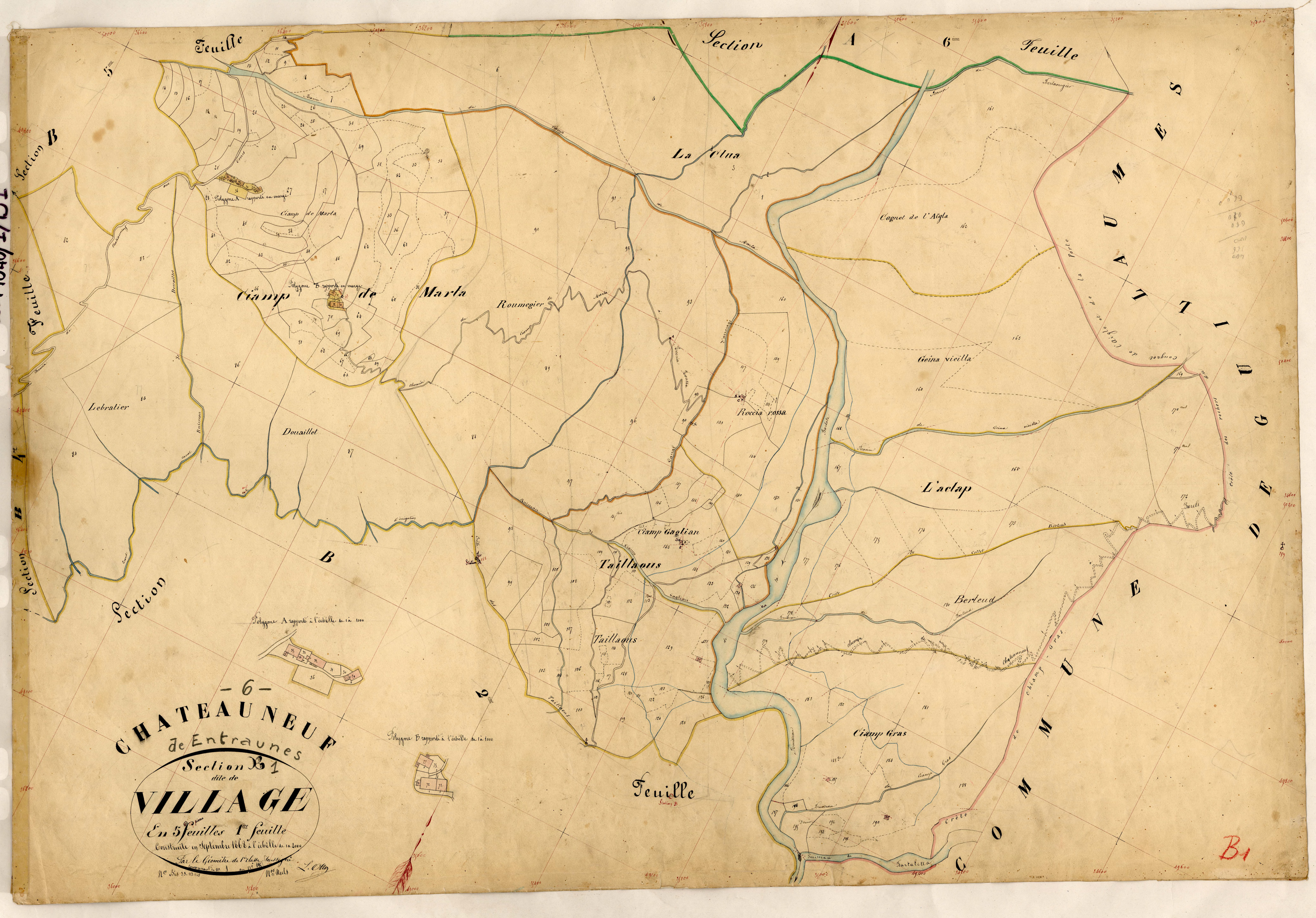 Le Village. - Plan de section, B1