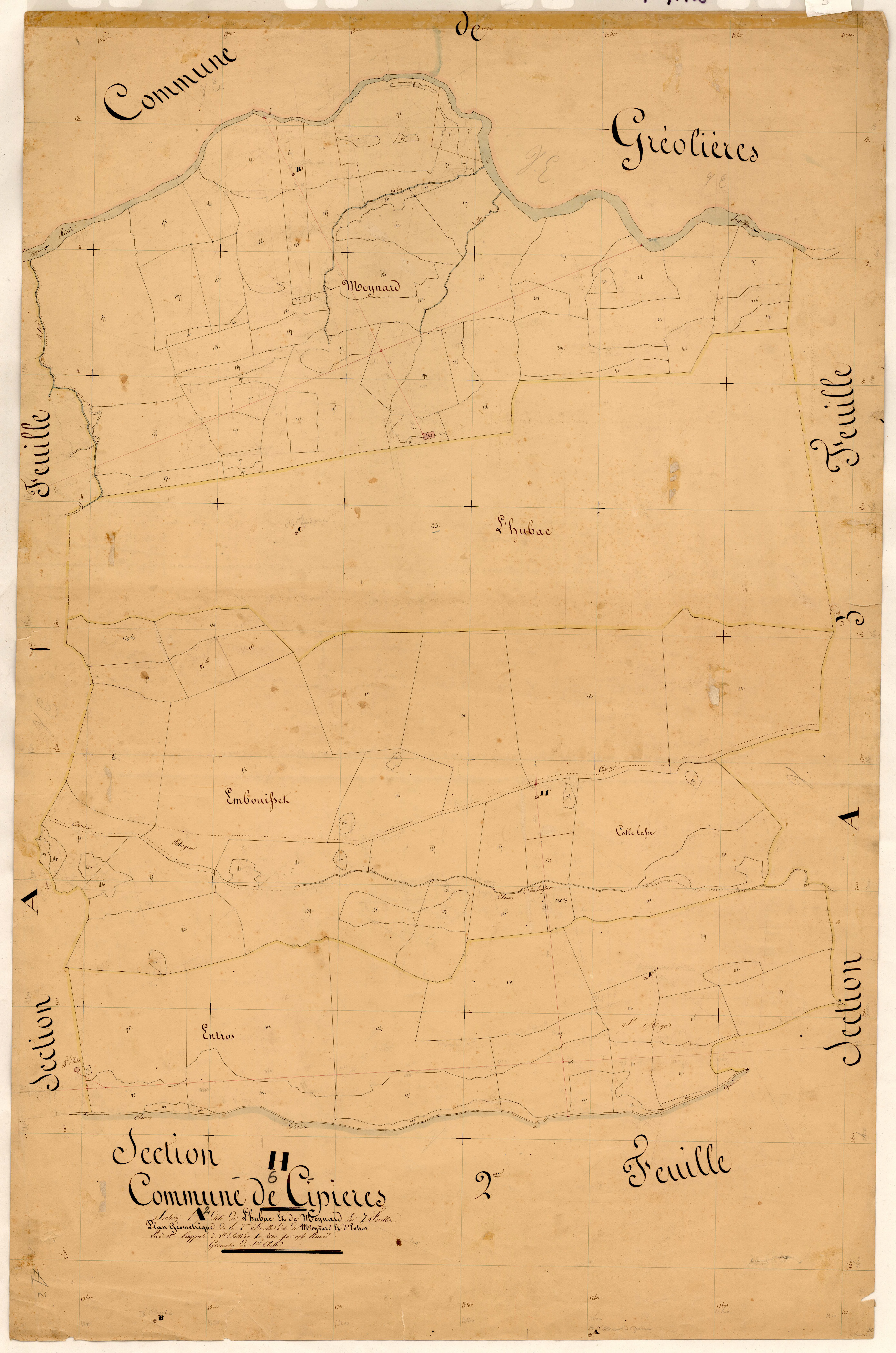 L'Hubac et Meynard, Meynard et Entros. - Plan de section, A2