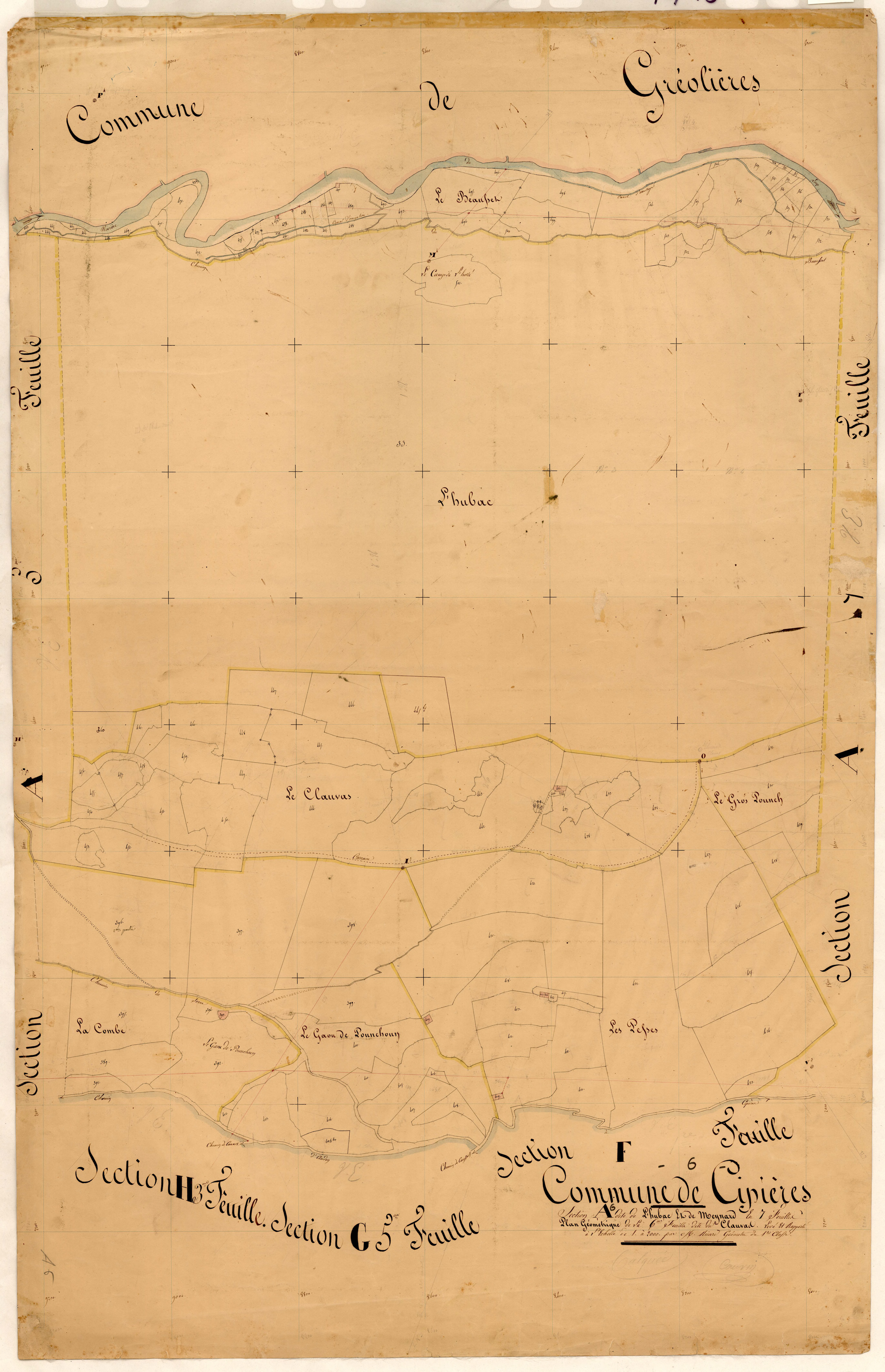 L'Hubac et Meynard, le Clauvas. - Plan de section, A6