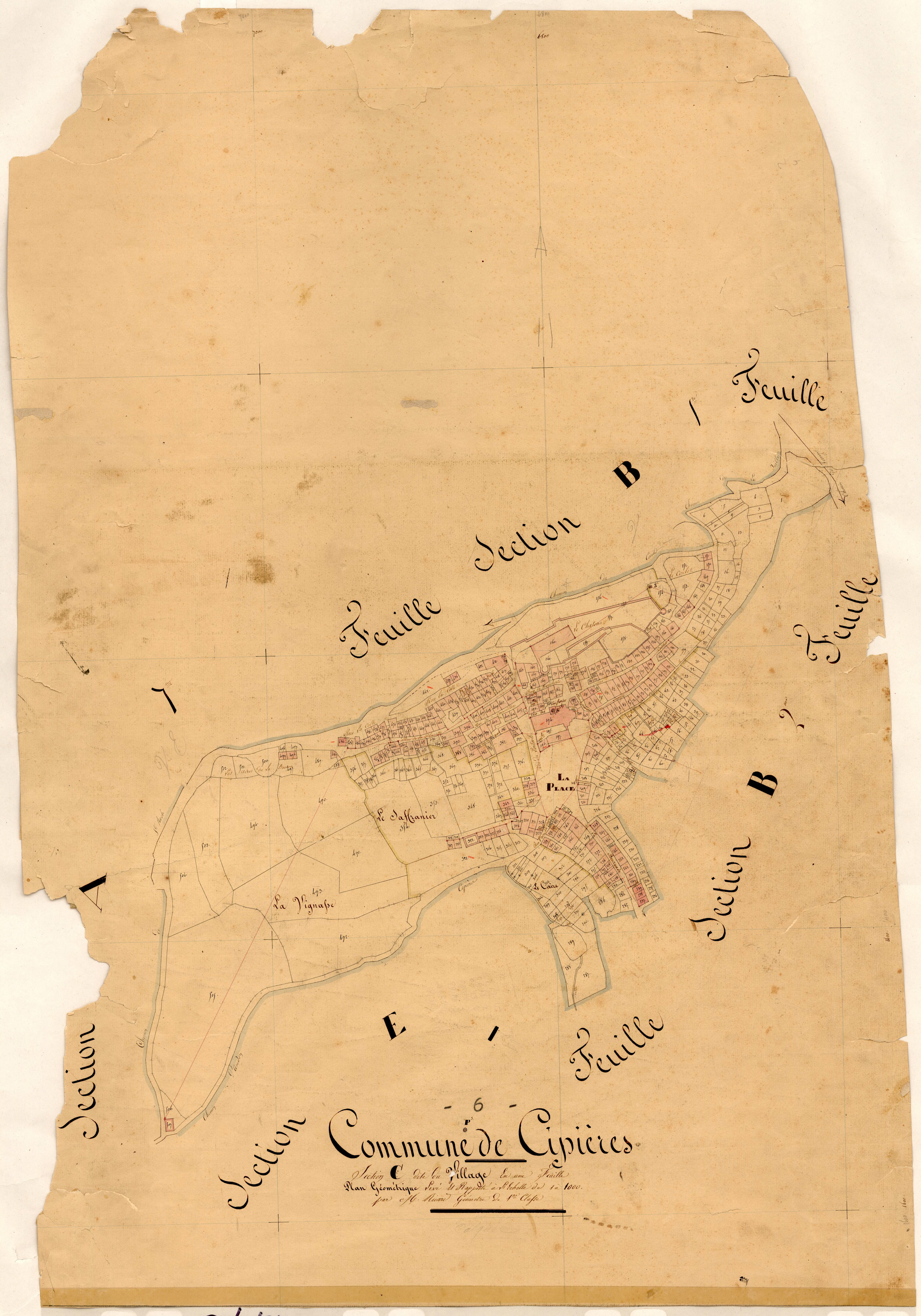 Le Village. - Plan de section, C