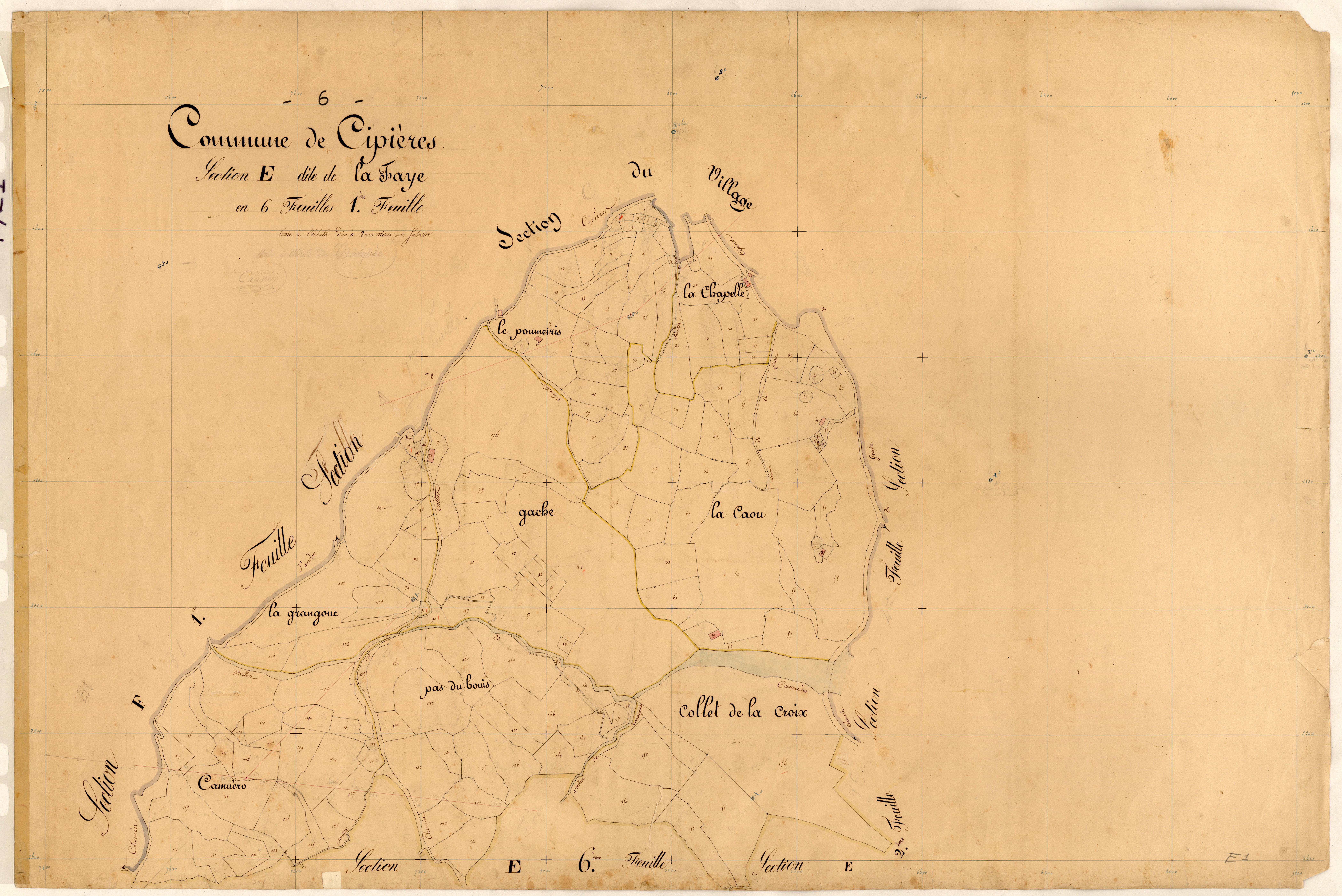 La Faye. - Plan de section, E1