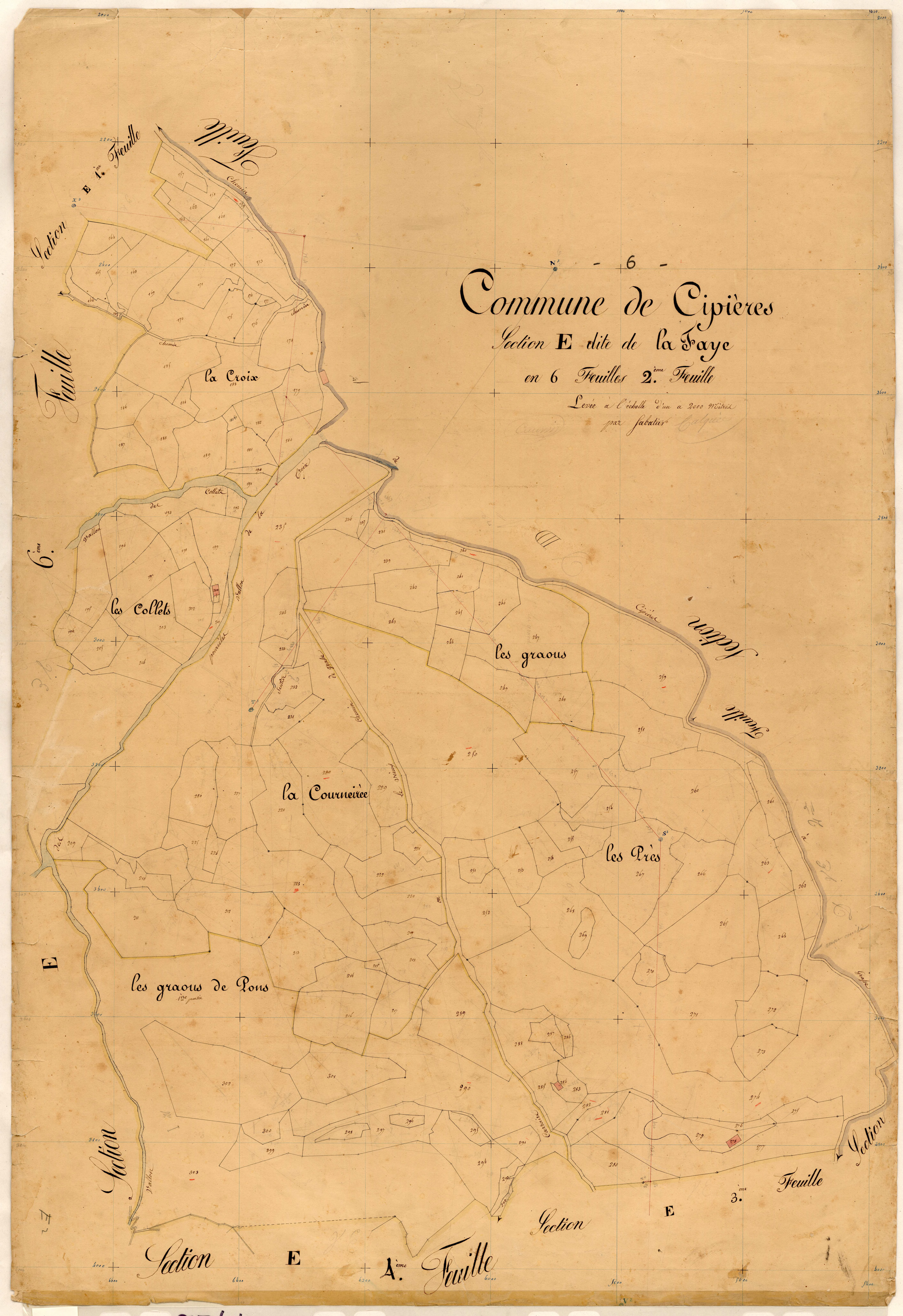 La Faye. - Plan de section, E2