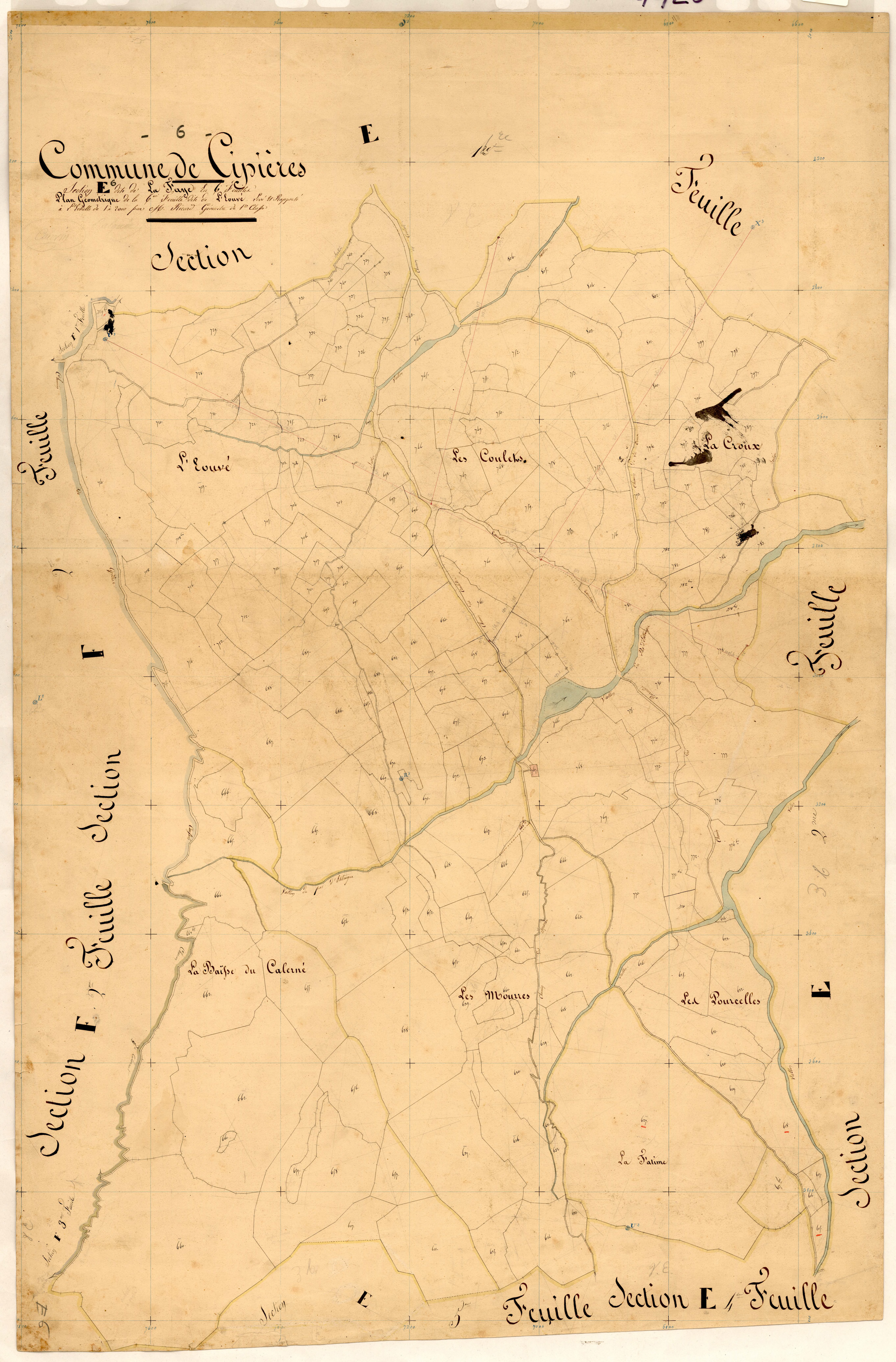 La Faye, l'Eouvé. - Plan de section, E6