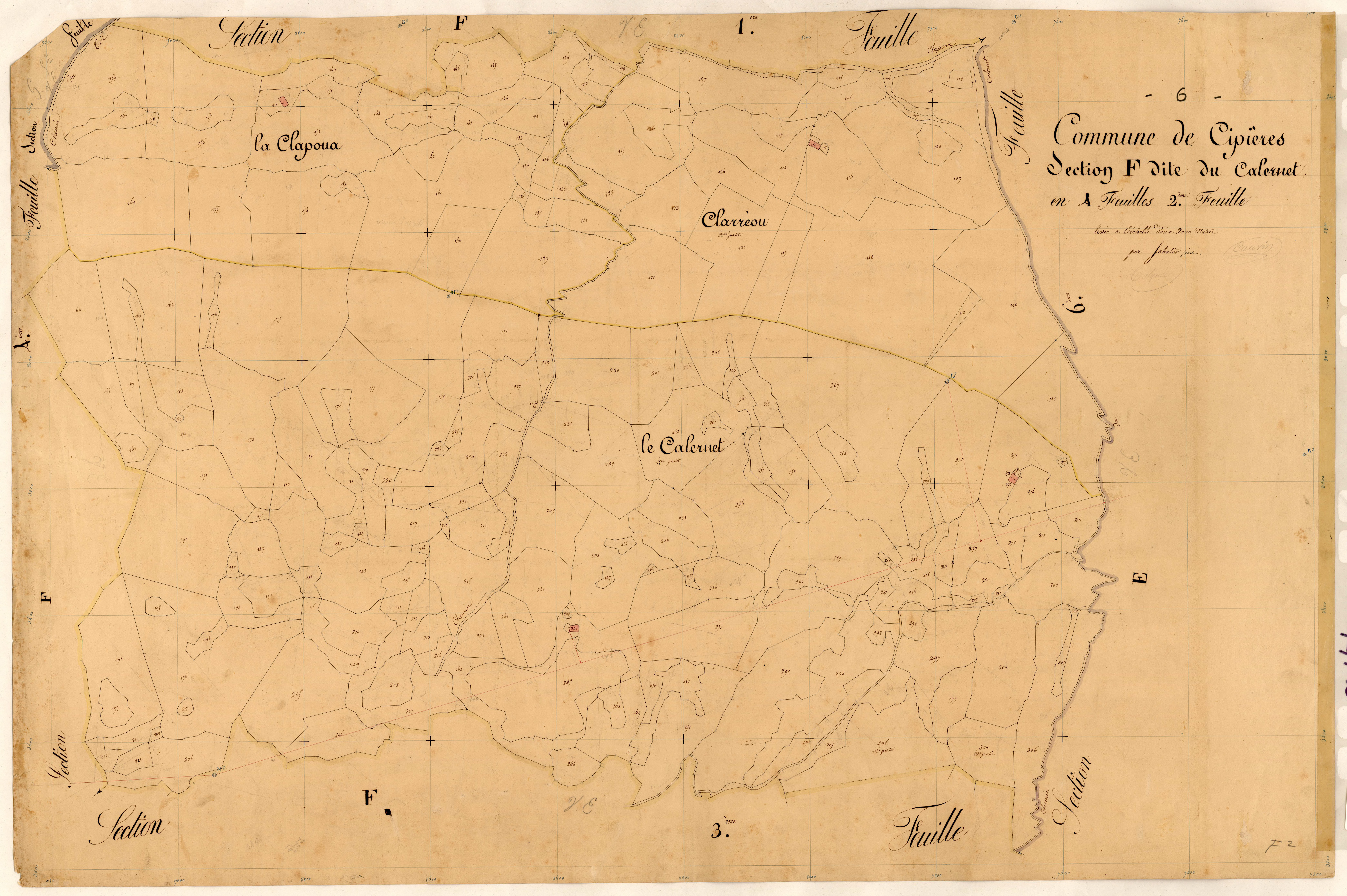 Le Calernet. - Plan de section, F2