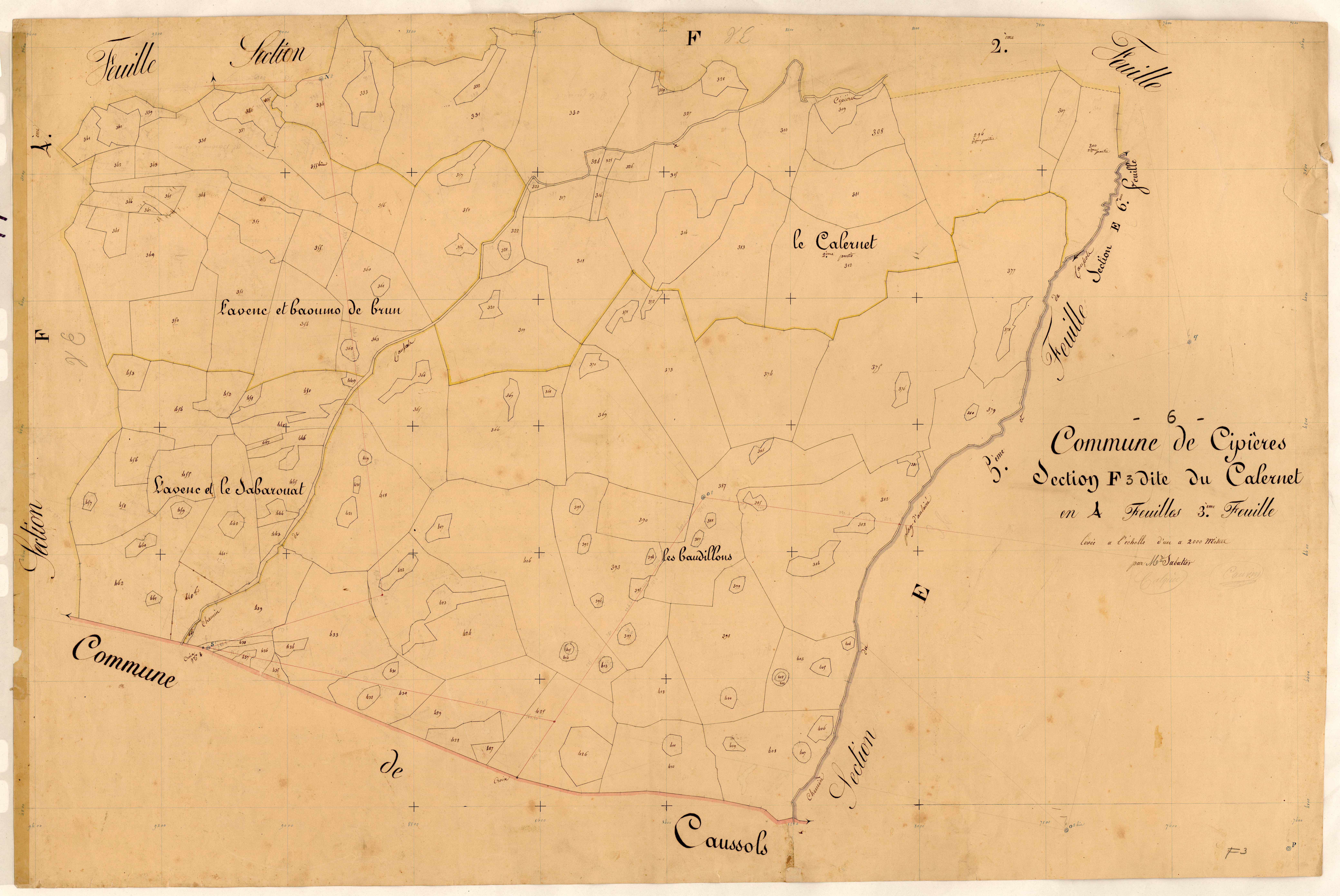 Le Calernet. - Plan de section, F3