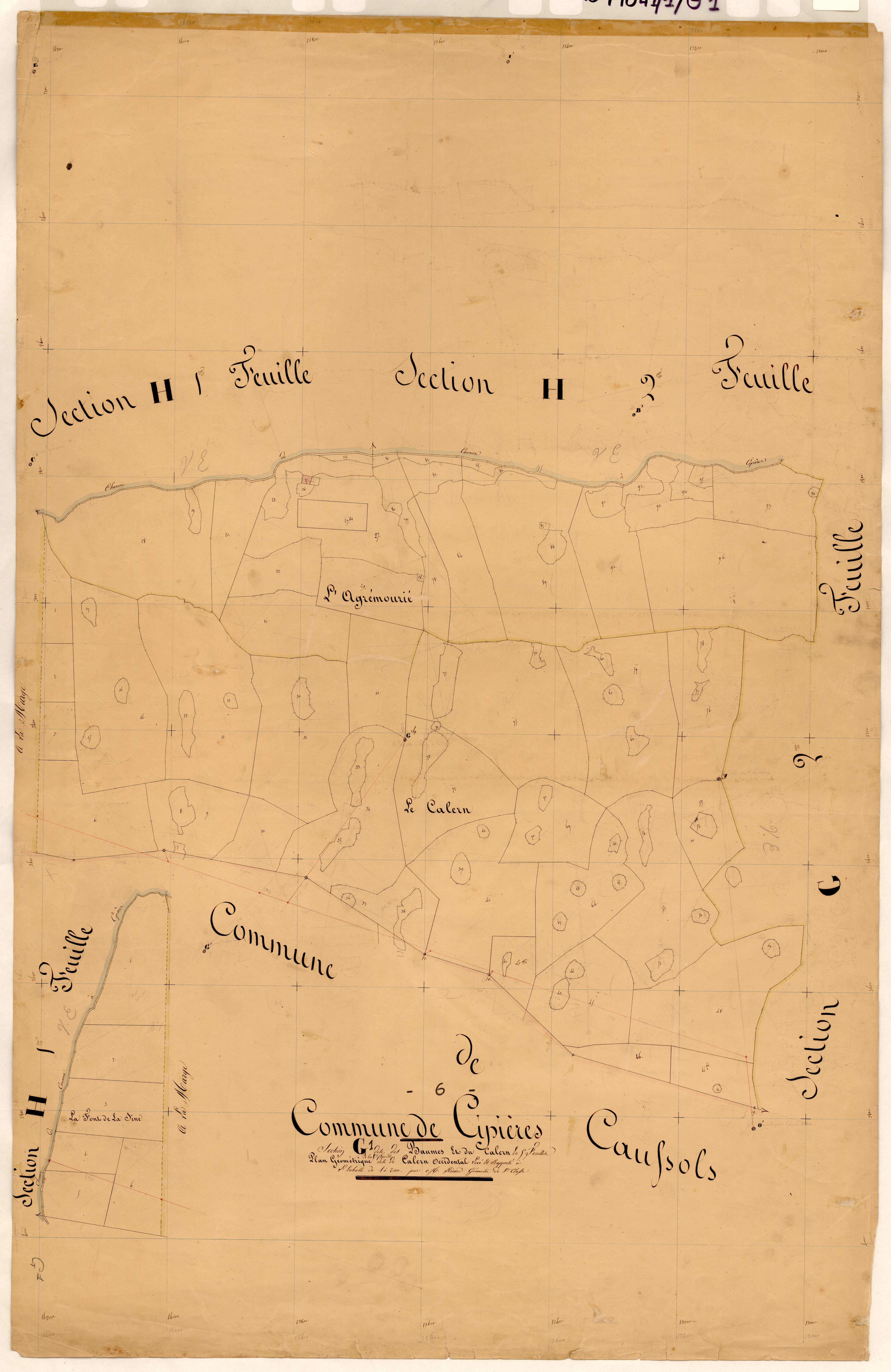 Les Baumes et Calern, Calern occidental. - Plan de section, G1