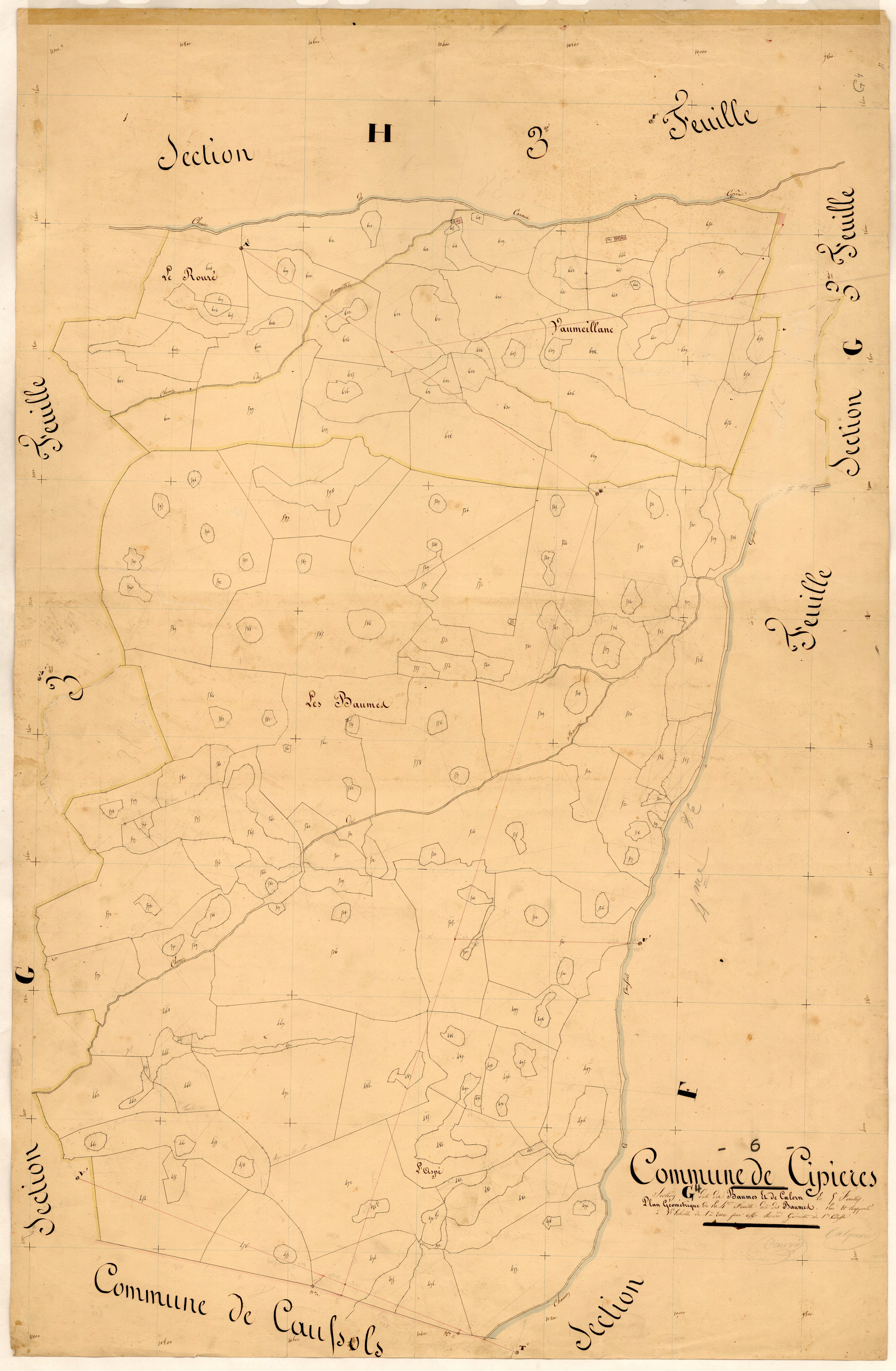 Les Baumes et Calern, les Baumes. - Plan de section, G4