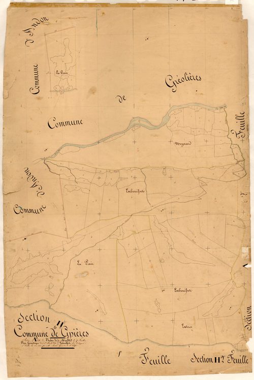 L'Hubac et Meynard, l'Embouisset. - Plan de section, A1