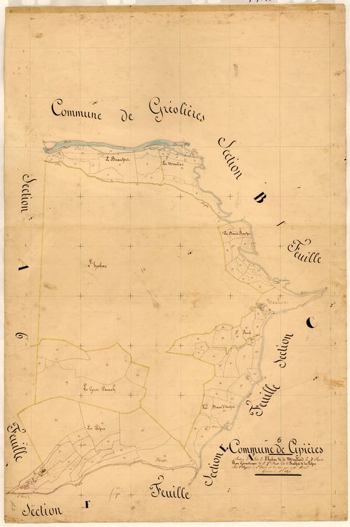 L'Hubac et Meynard, le Beausset et les Pesses. - Plan de section, A7