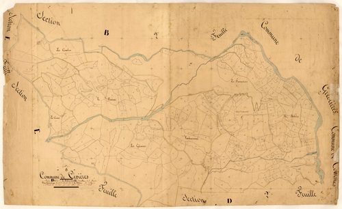 La Ribière, les Costes et le Plan, la Ribière. - Plan de section, D1