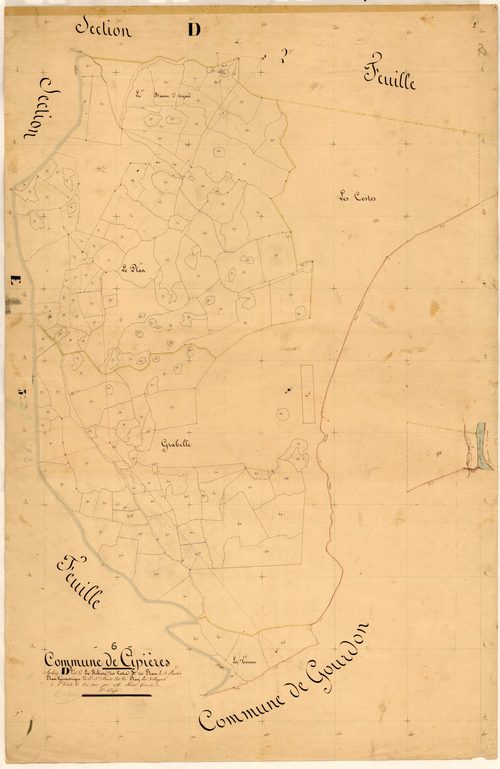 La Ribière, les Costes et le Plan, le Plan. - Plan de section, D3