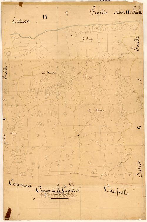 Les Baumes et Calern, les Baumettes. - Plan de section, G3