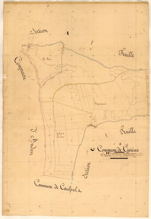 L'Agrémourié et la Font de la Sine, la Font de la Sine. - Plan de section, H1