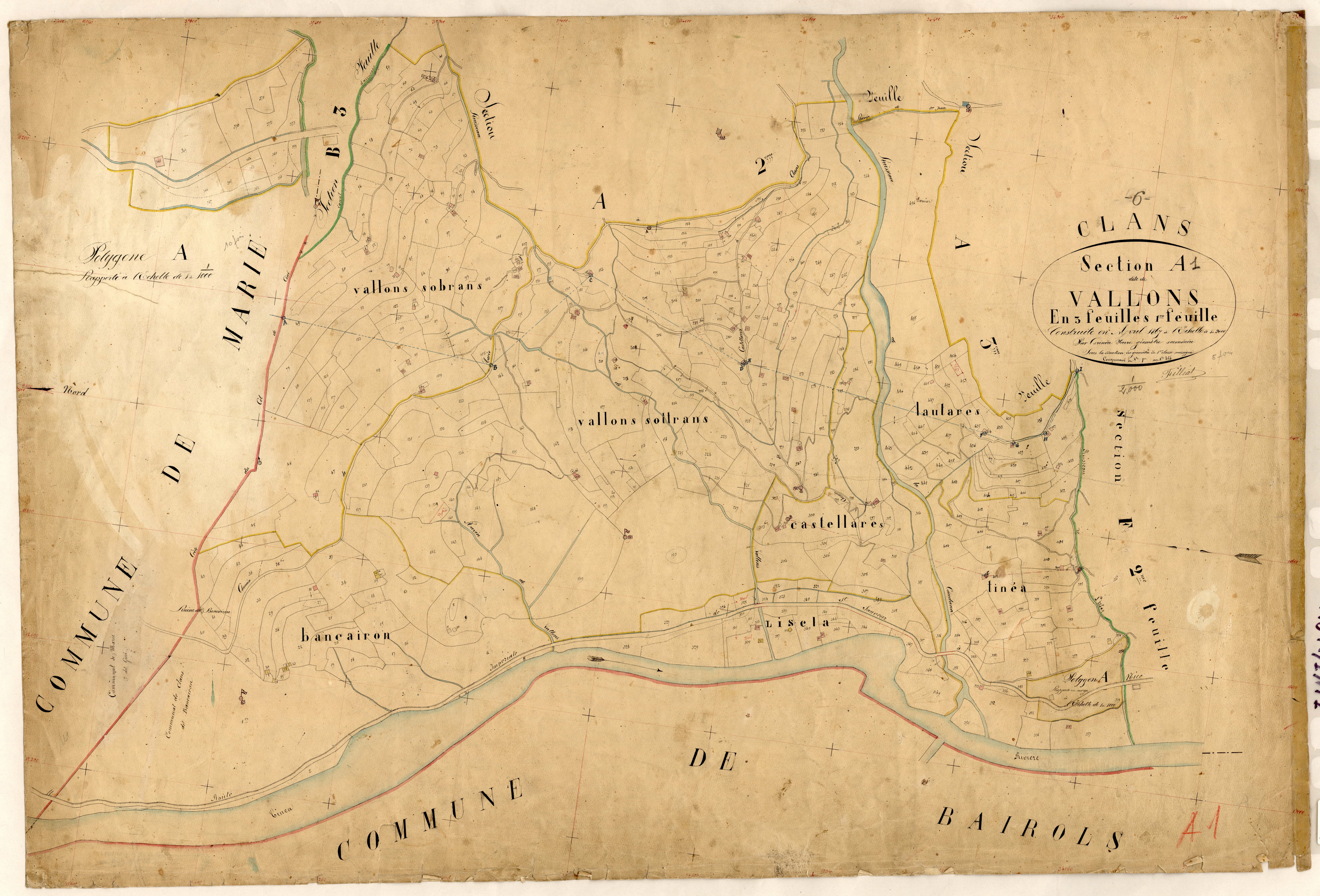 Vallons. - Plan de section, A1