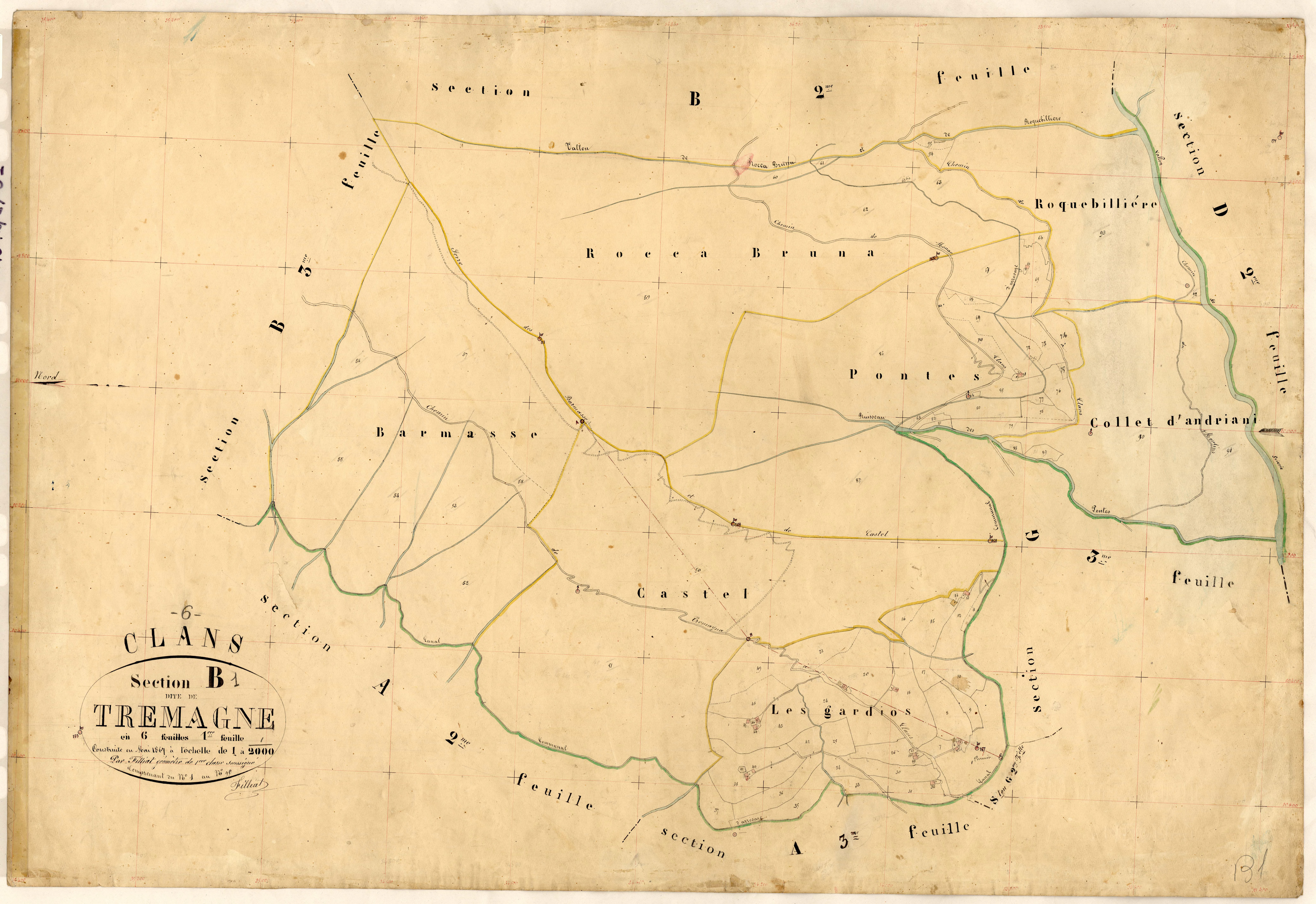 Tremagna. - Plan de section, B1