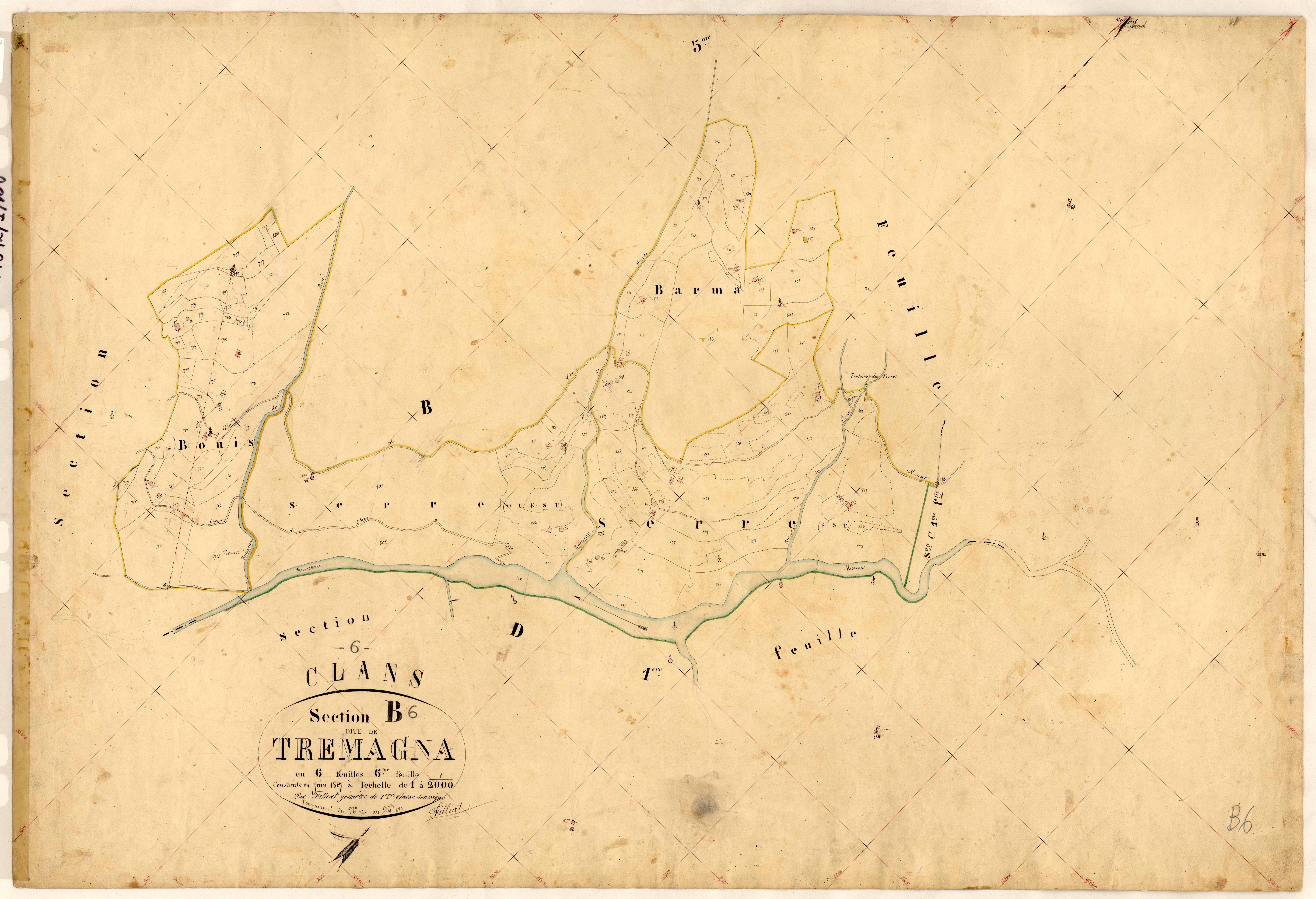 Tremagna. - Plan de section, B6