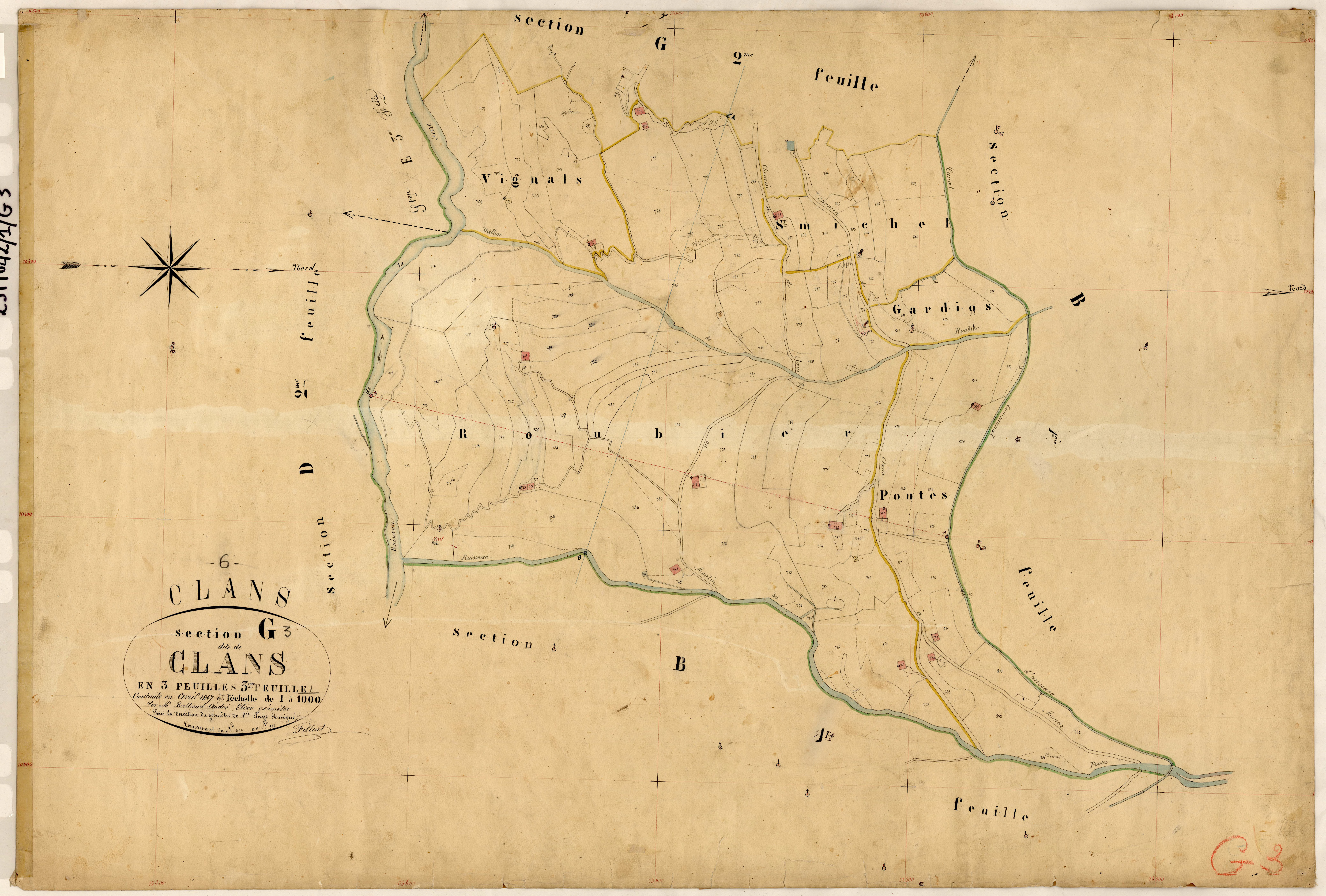 Clans. - Plan de section, G3