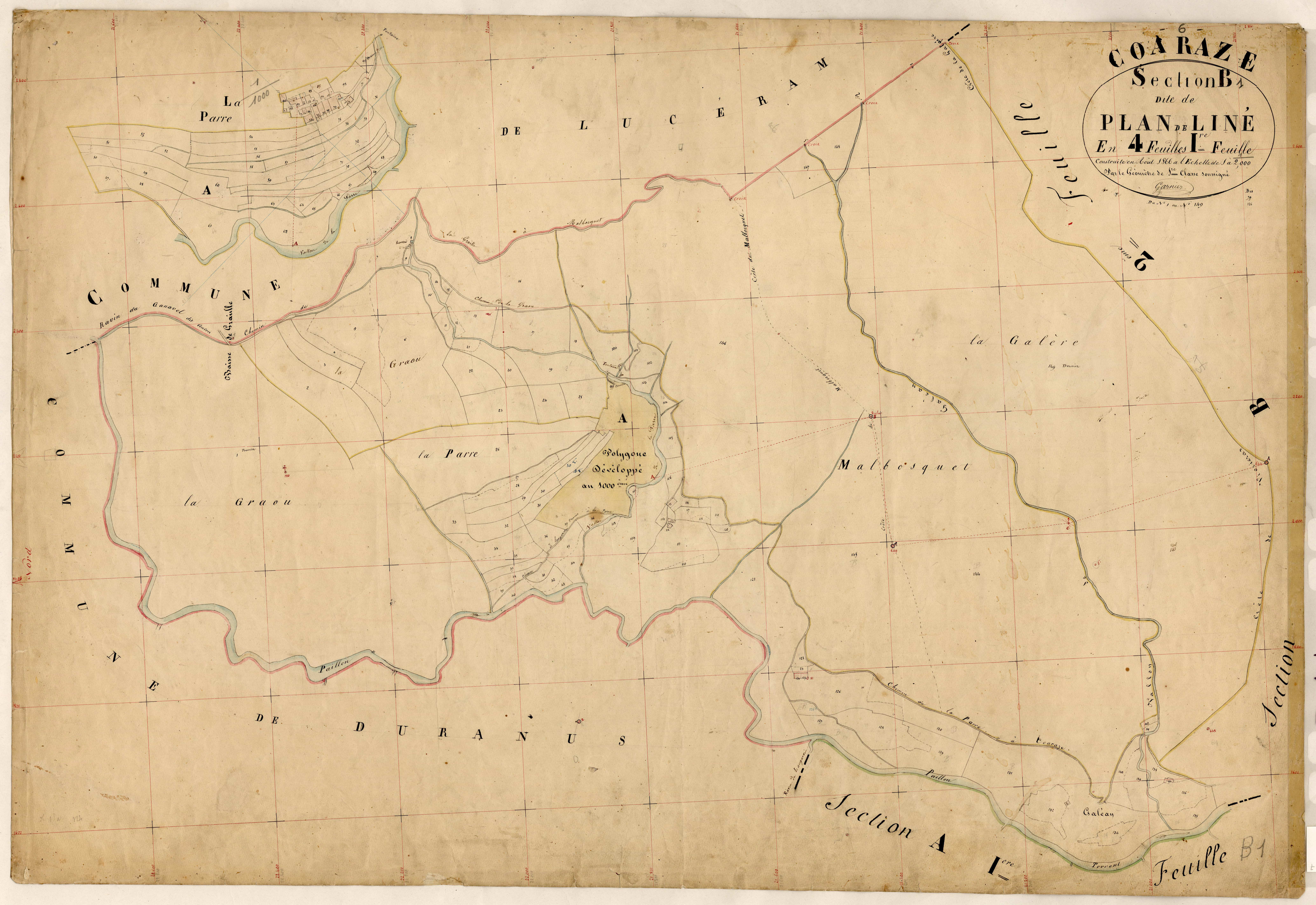 Plan de Liné. - Plan de section, B1