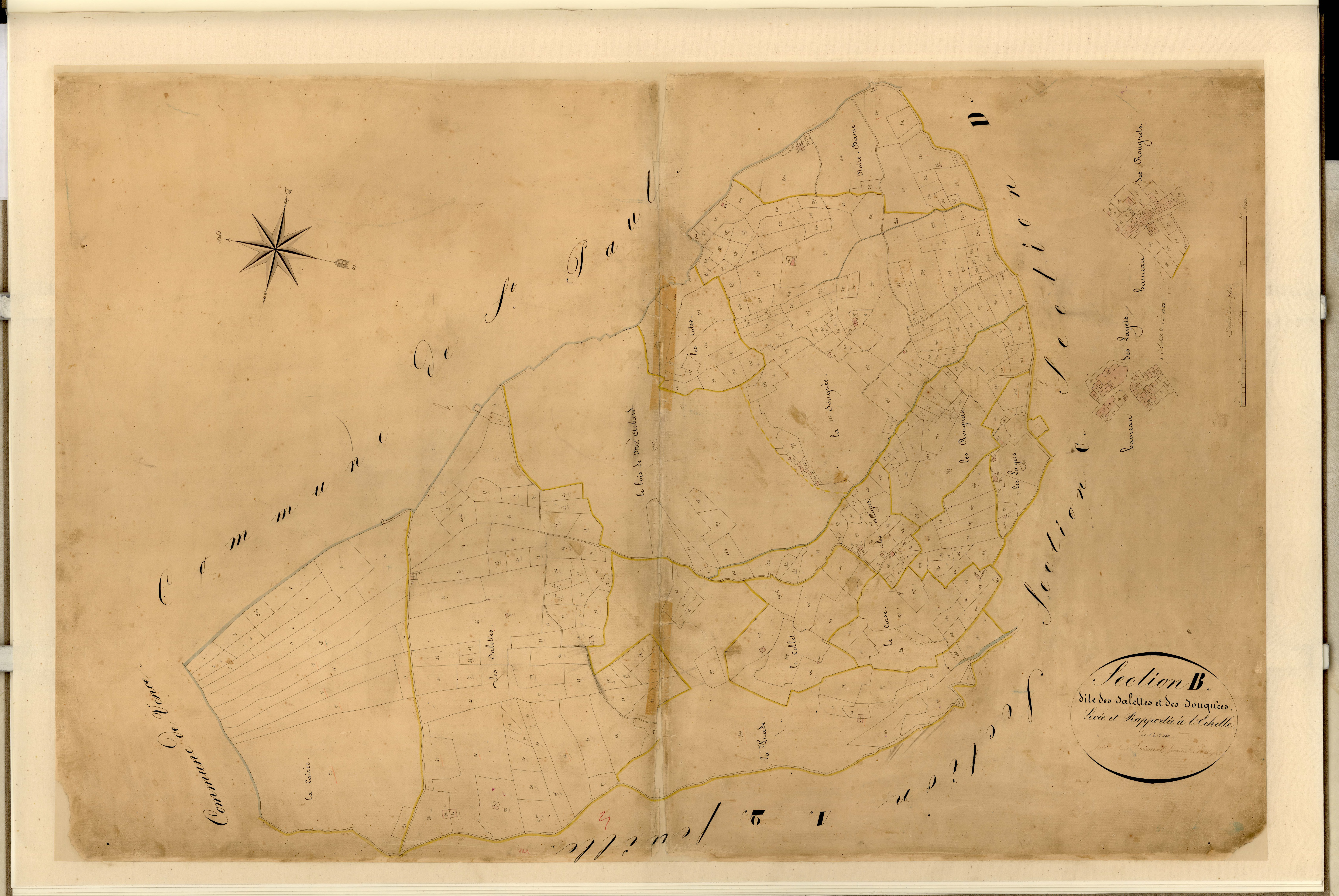 Valettes et Vouquées. - Plan de section, B