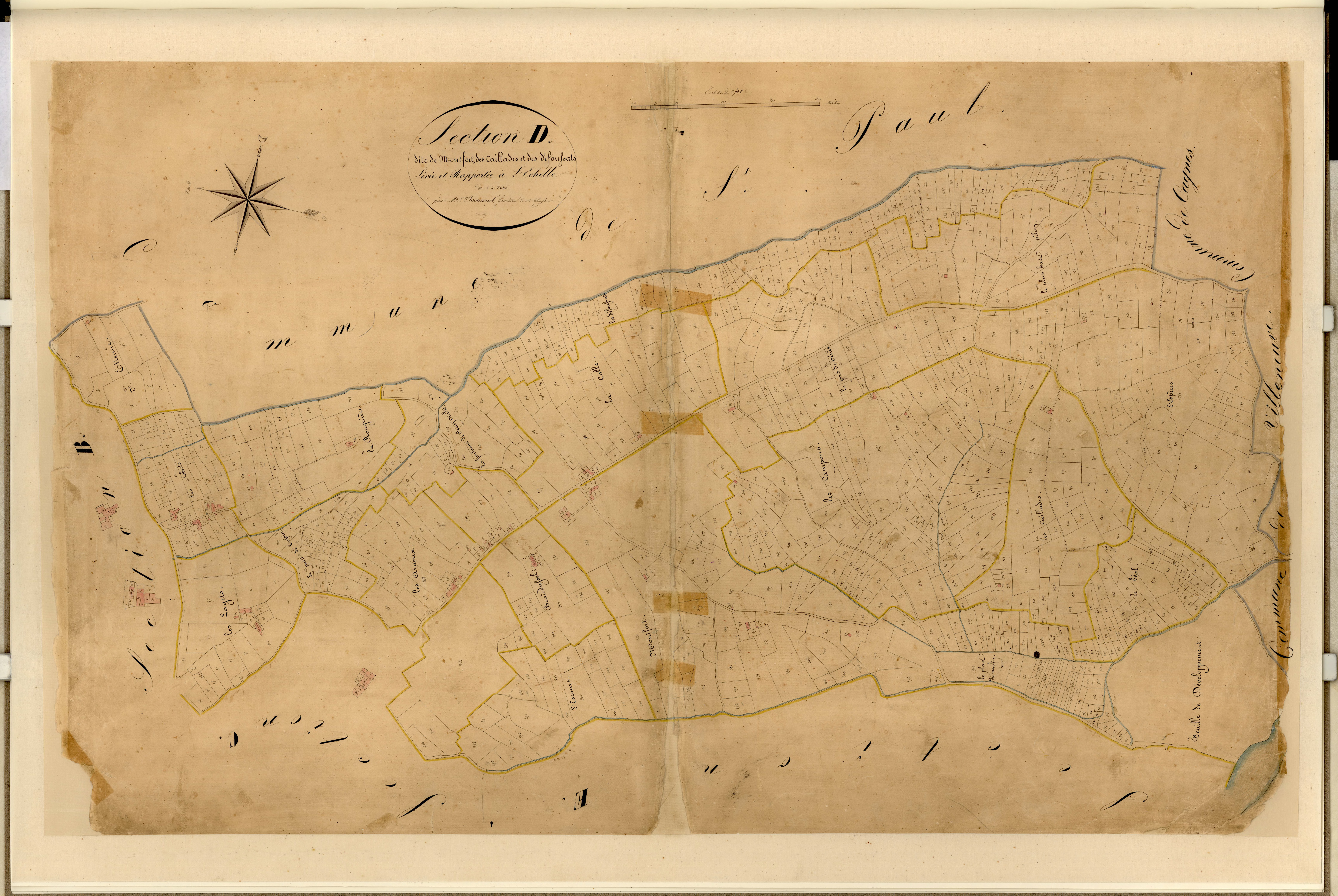 Montfort, les Caillades et les Défoussats. - Plan de section, D