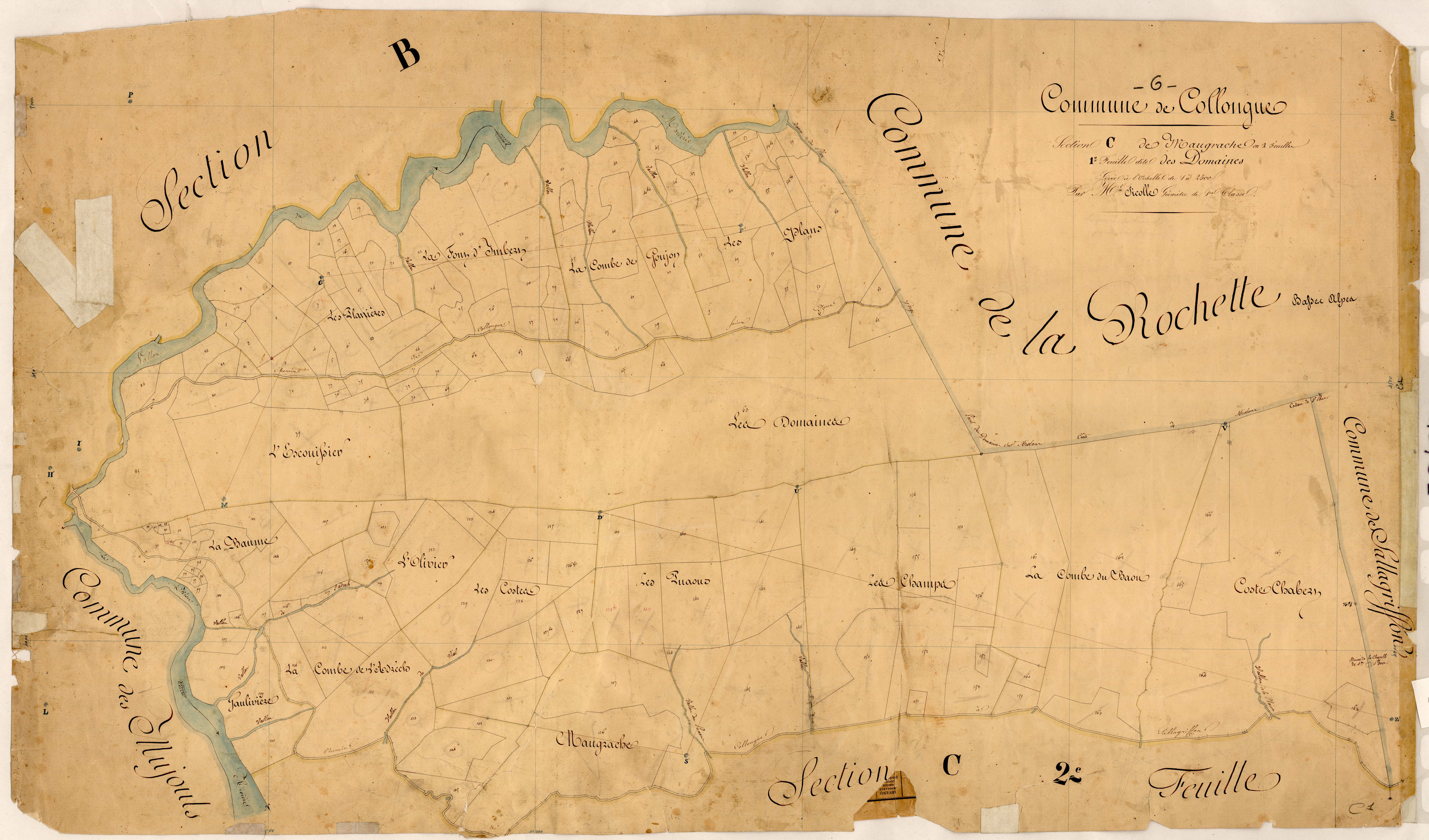 Maugrache, les Domaines. - Plan de section, C1