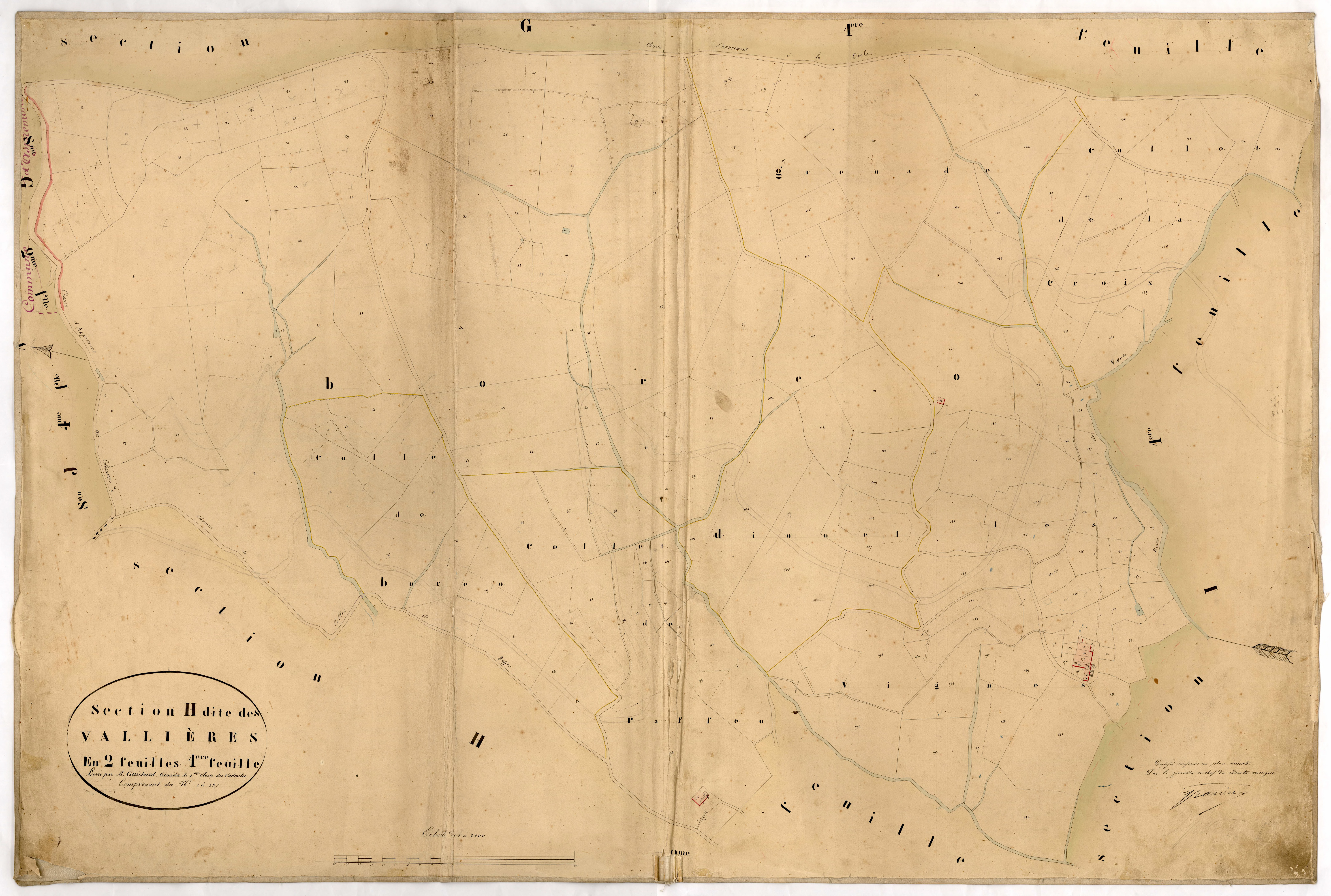 Les Vallières. - Plan de section, H1