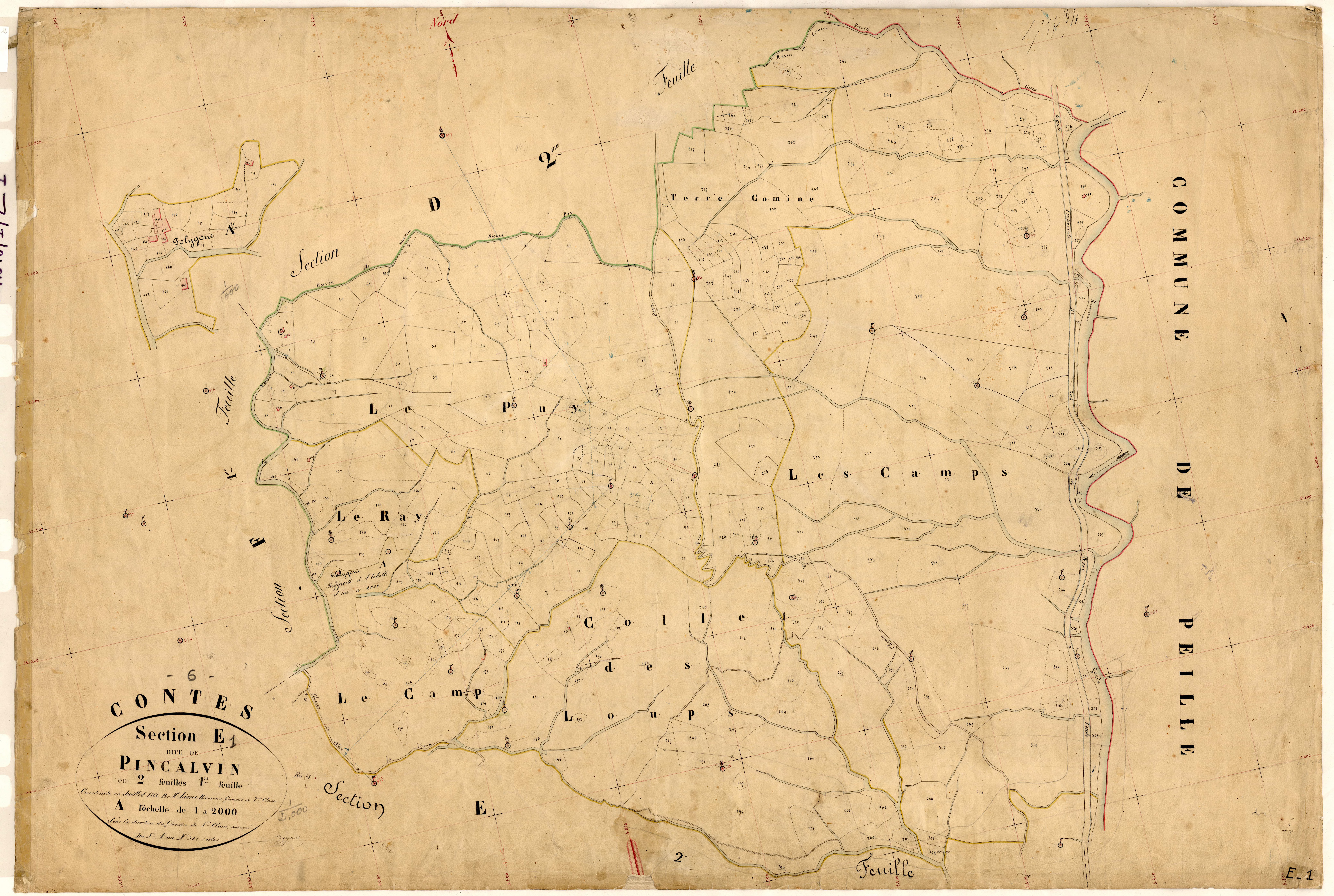 Pincalvin. - Plan de section, E1