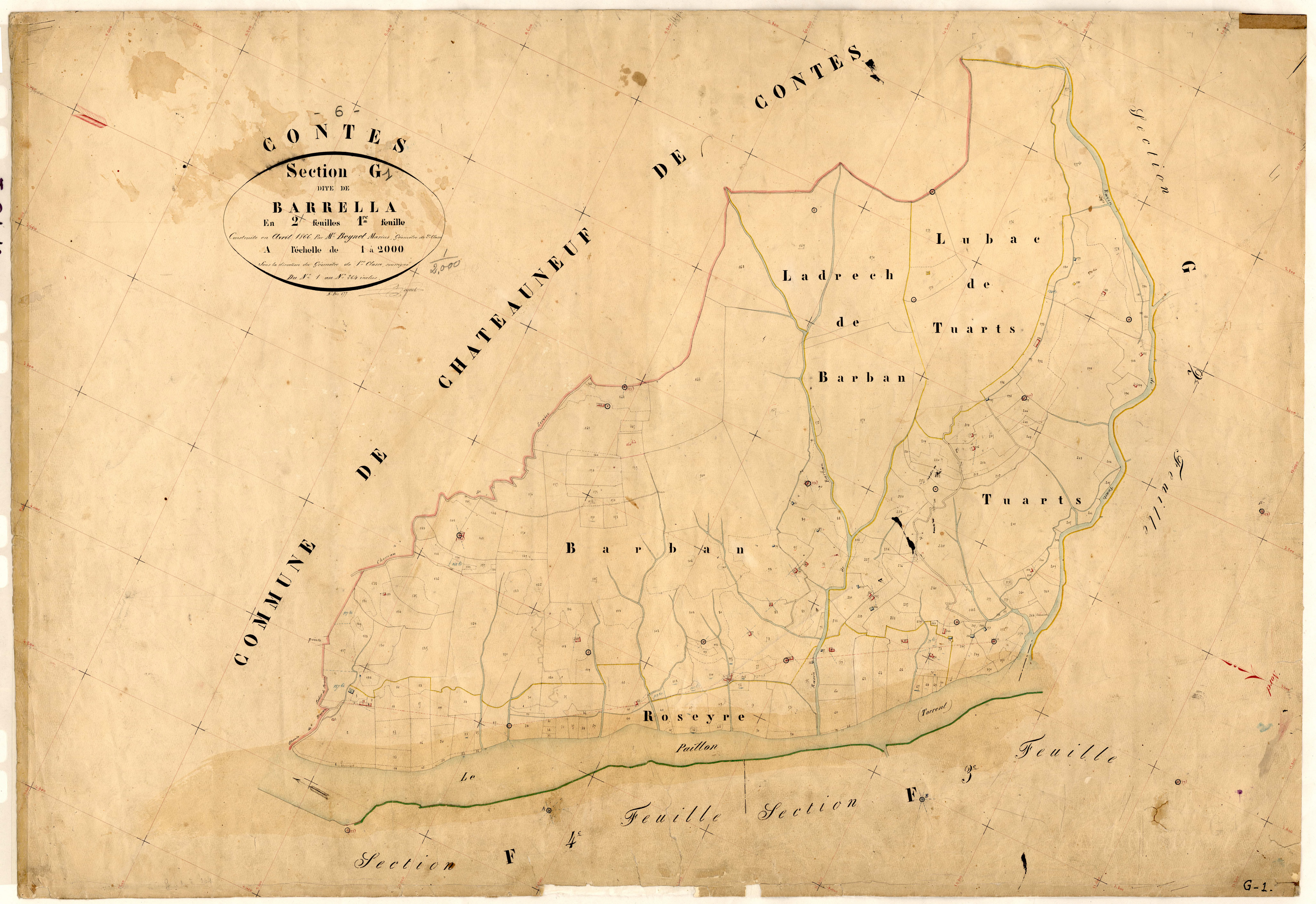 Barrella. - Plan de section, G1