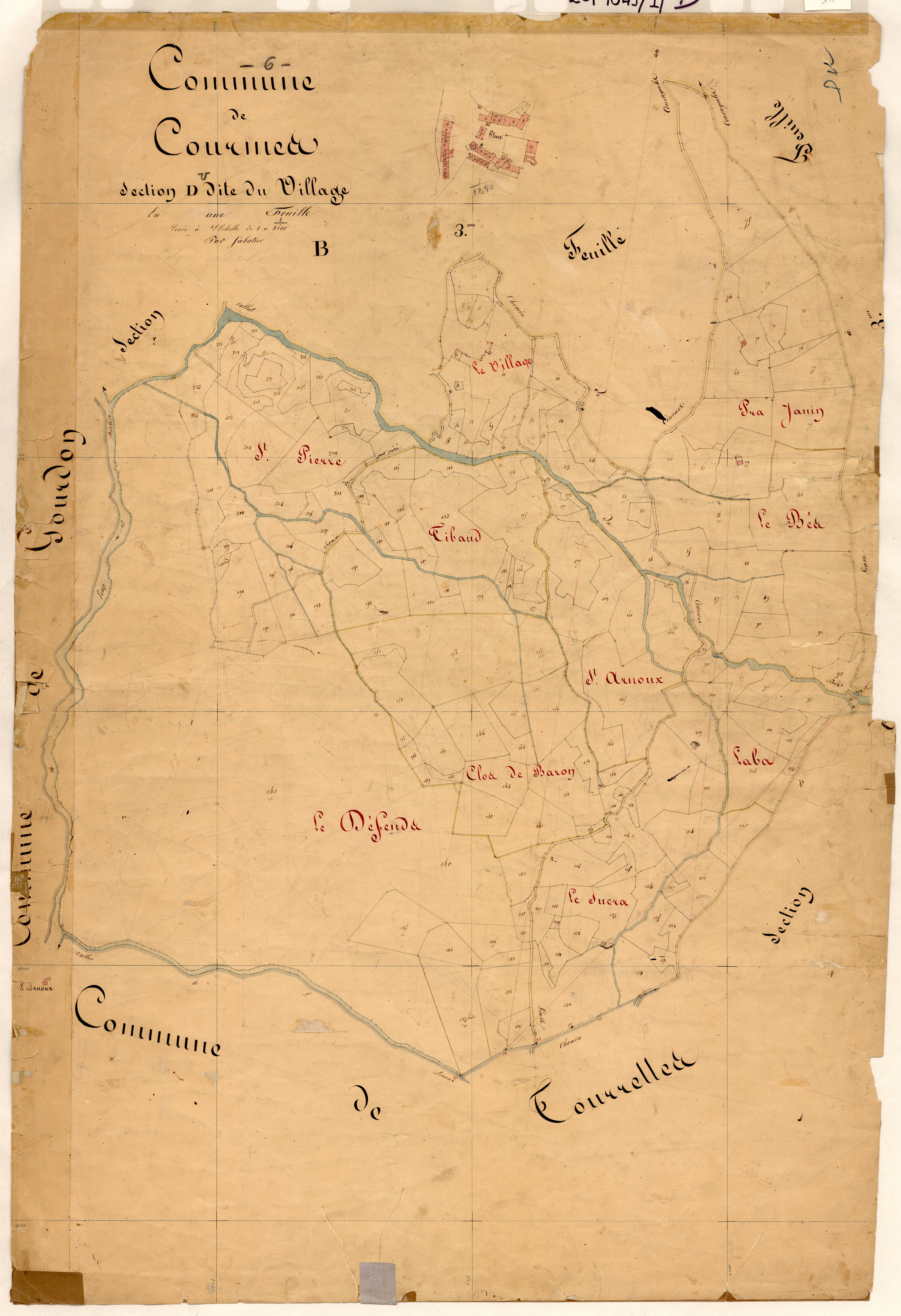 Le Village. - Plan de section, D