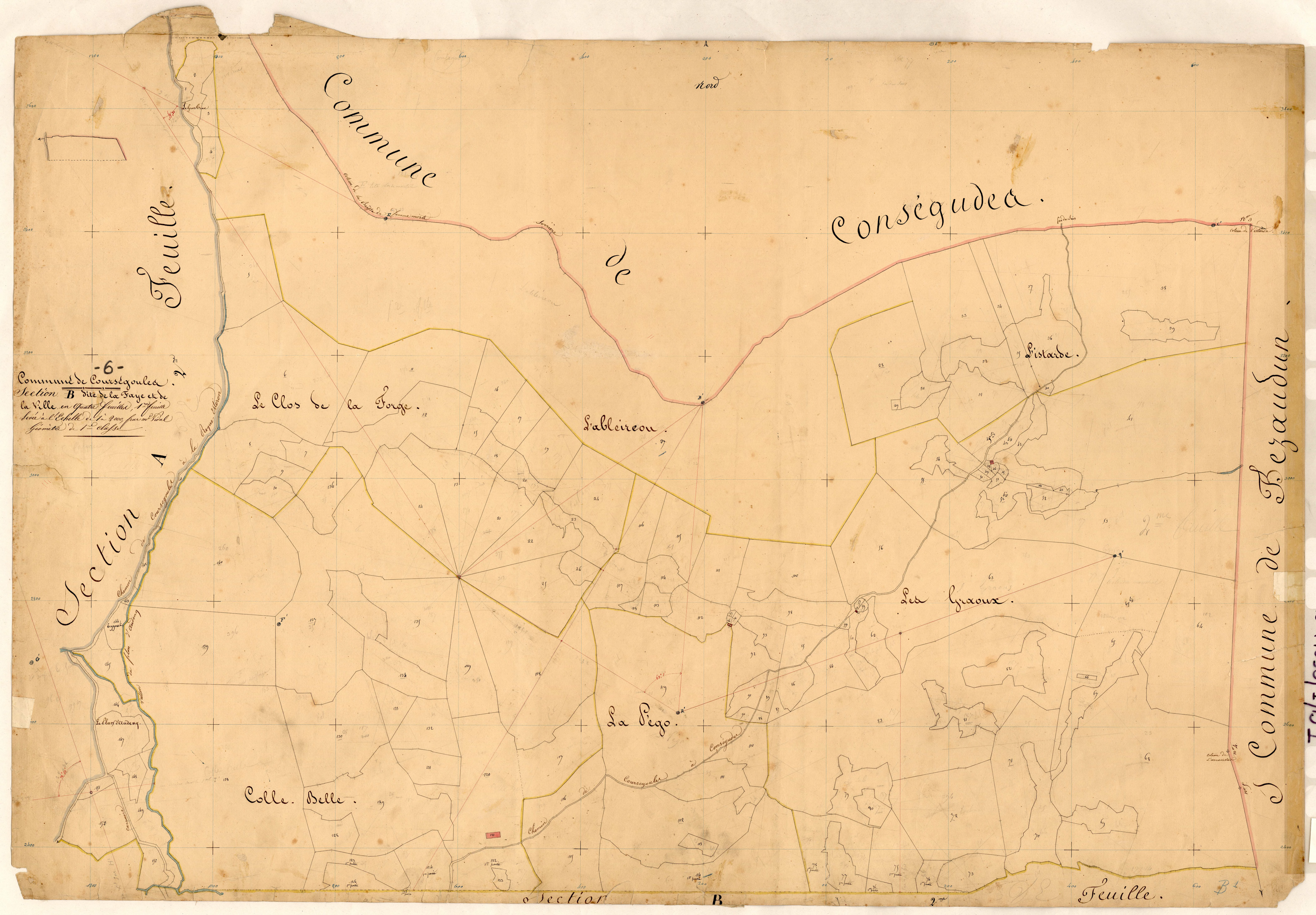 La Faye et la Ville. - Plan de section, B1