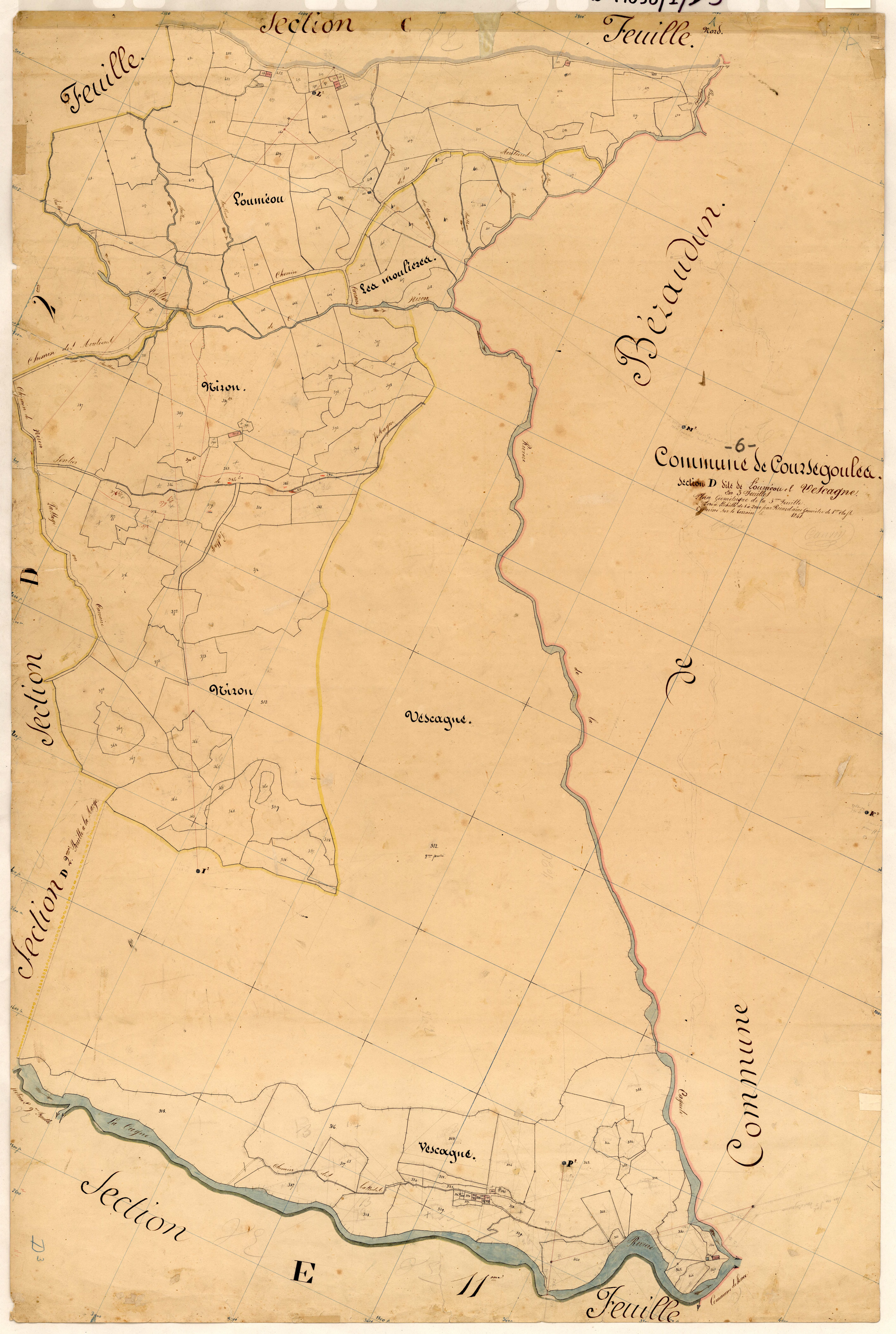 L'Oumeou et Vescagne. - Plan de section, D3