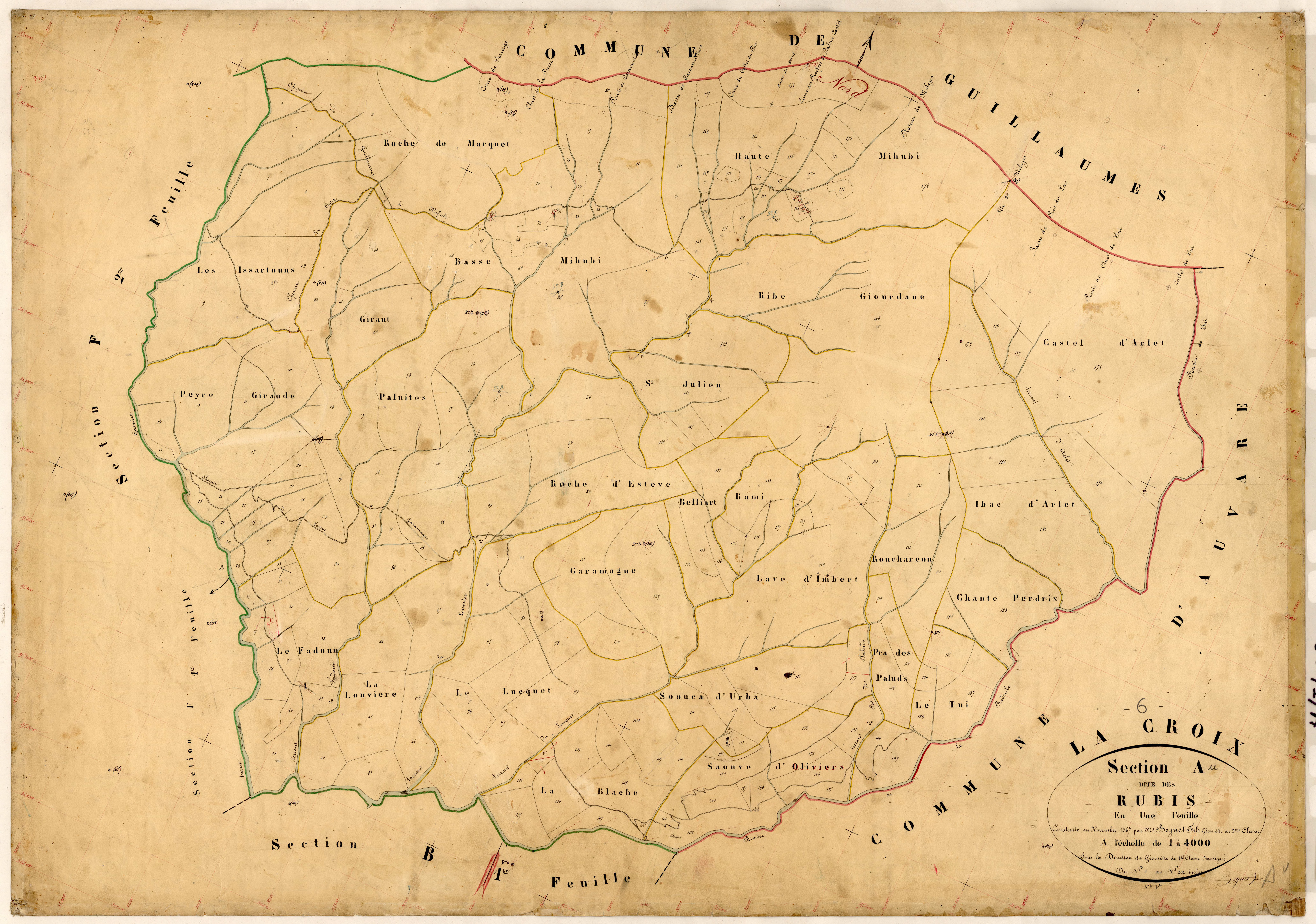 Les Rubis. - Plan de section, A