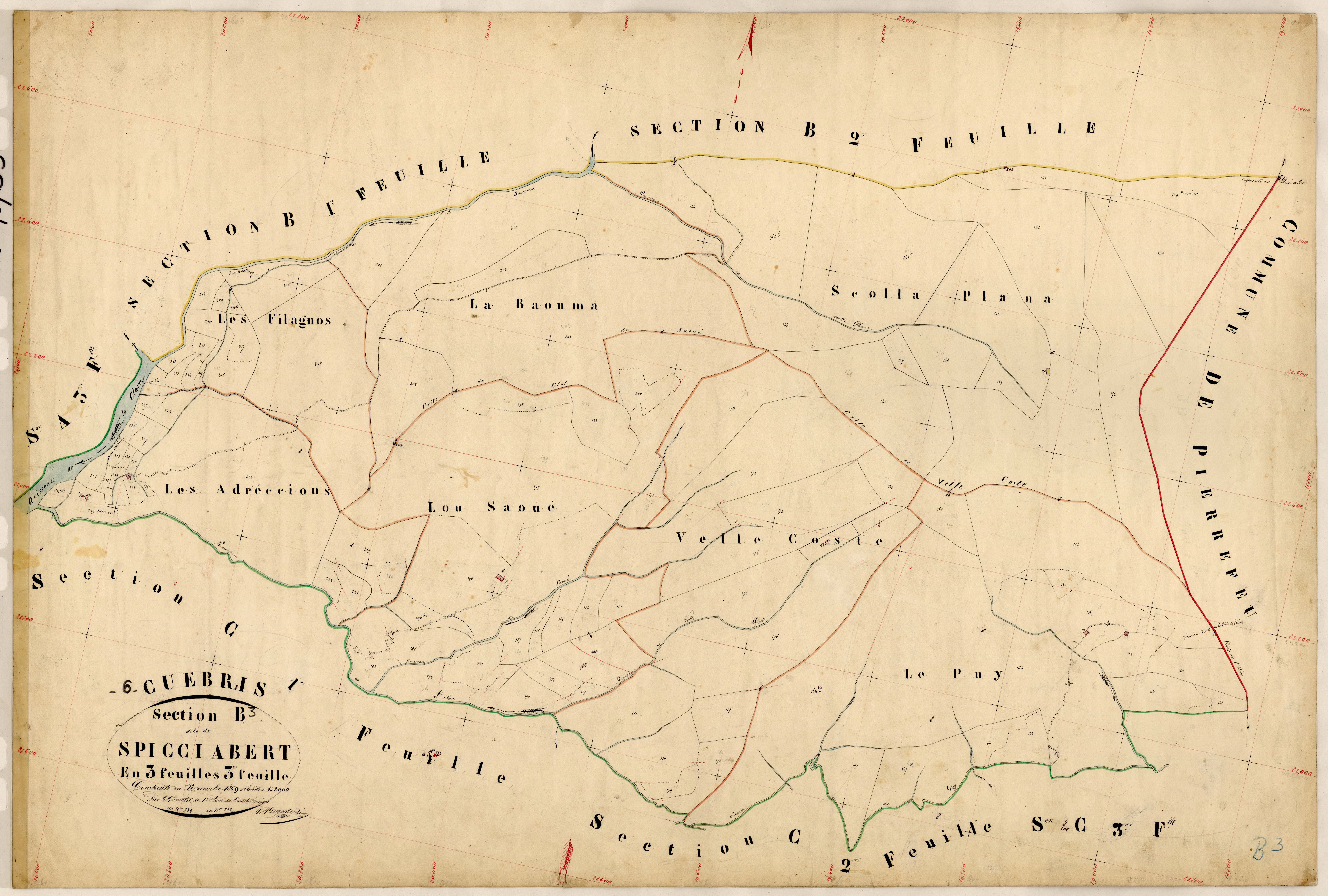 Spicciabert. - Plan de section, B3