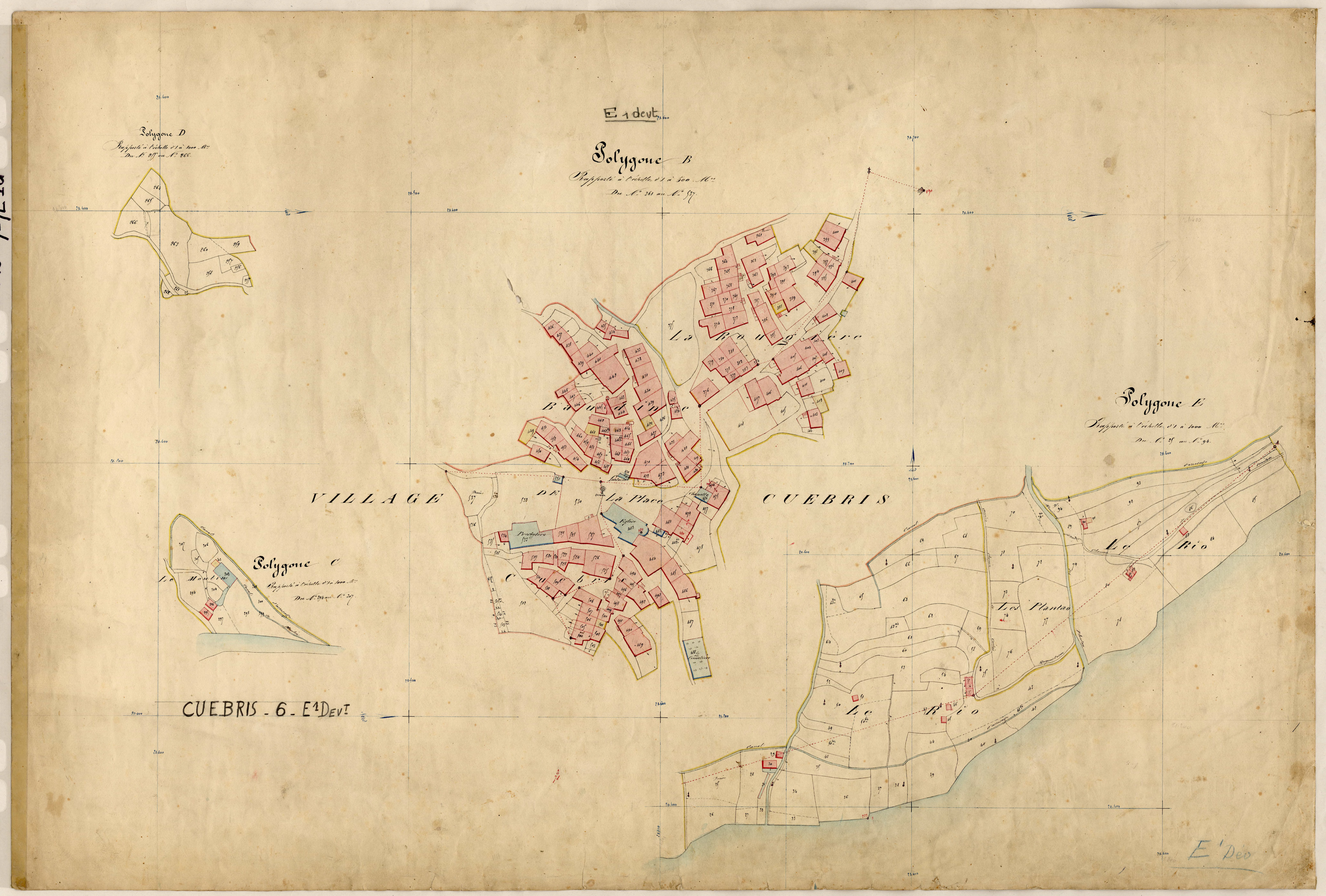 Le Village (développement). - Plan de section, E1(d)