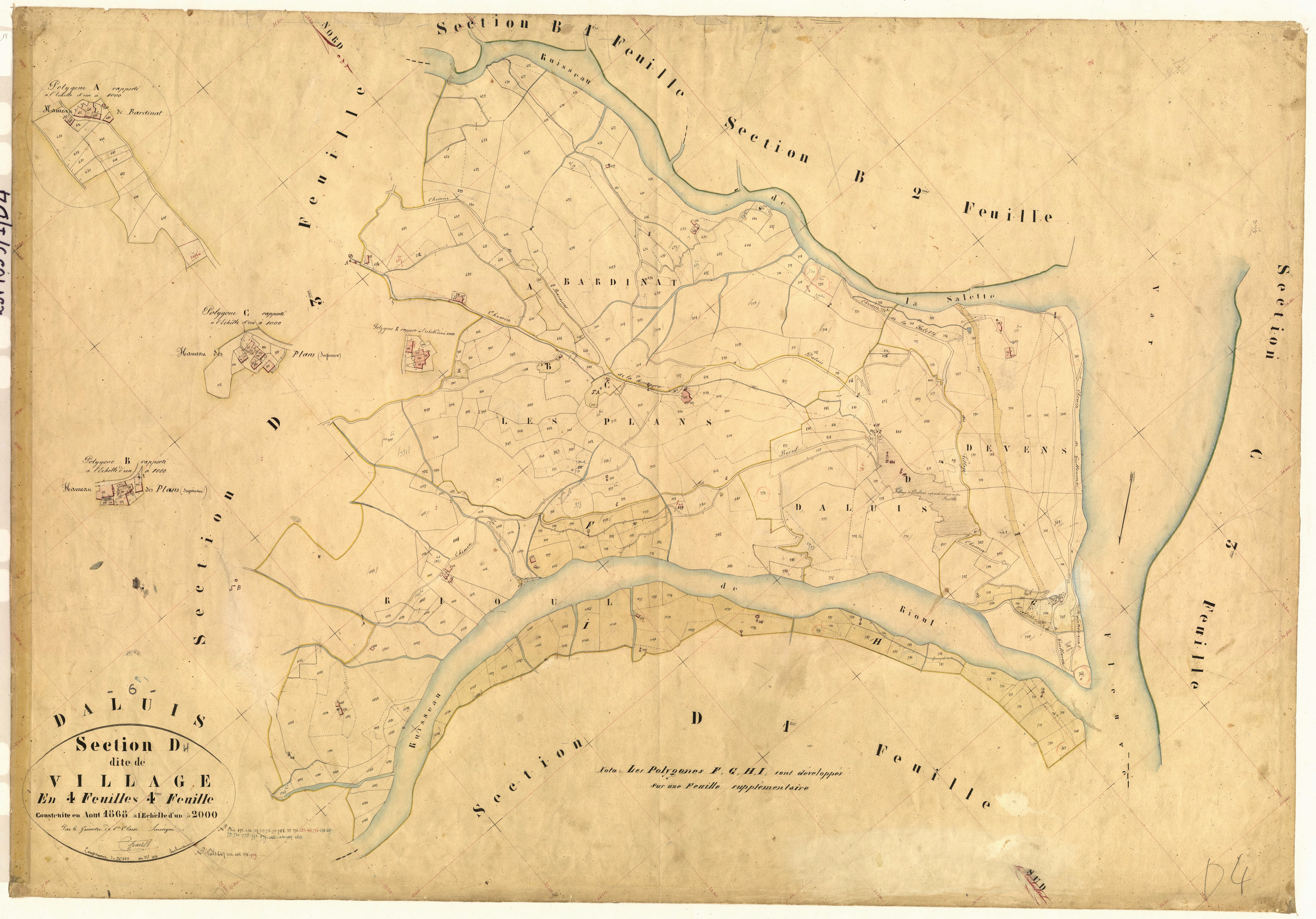 Le Village. - Plan de section, D4